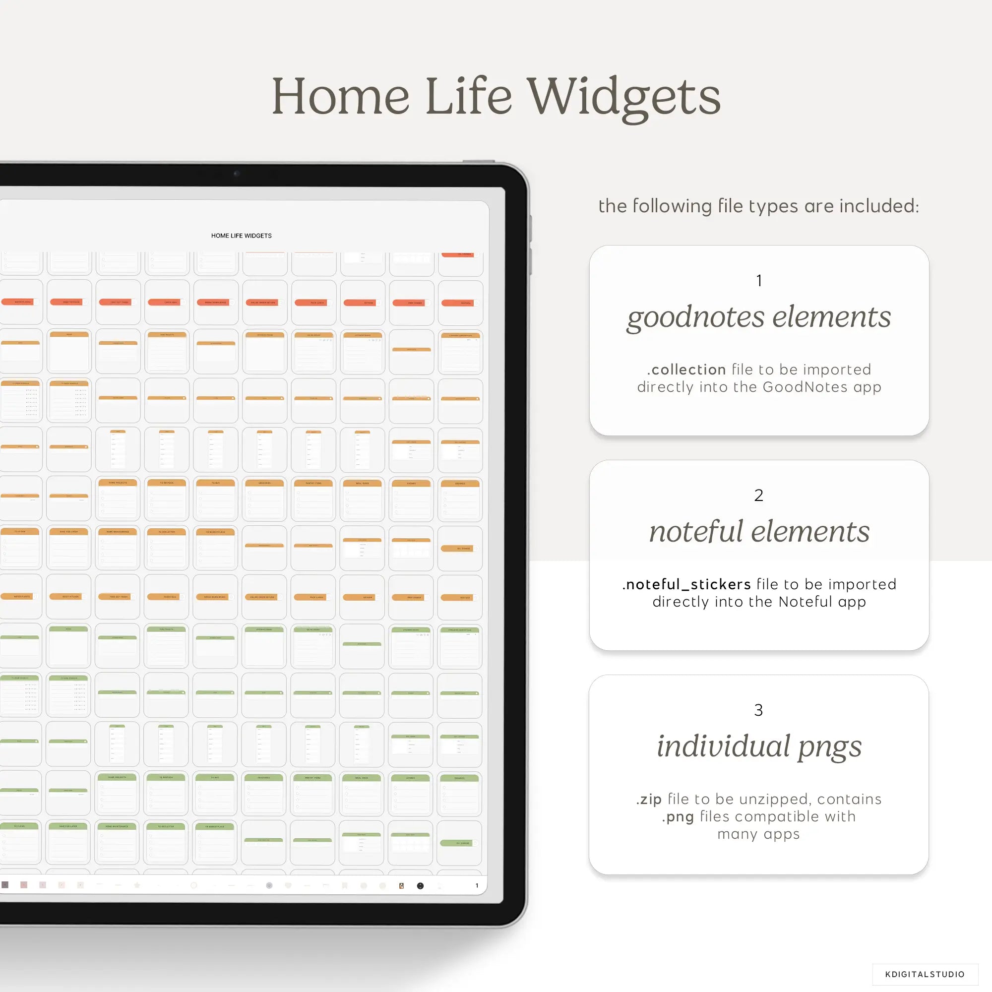 Home Life Widgets in Bright Rainbow KDigitalStudio