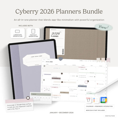 Cyberry 2026 Digital Planners BUNDLE
