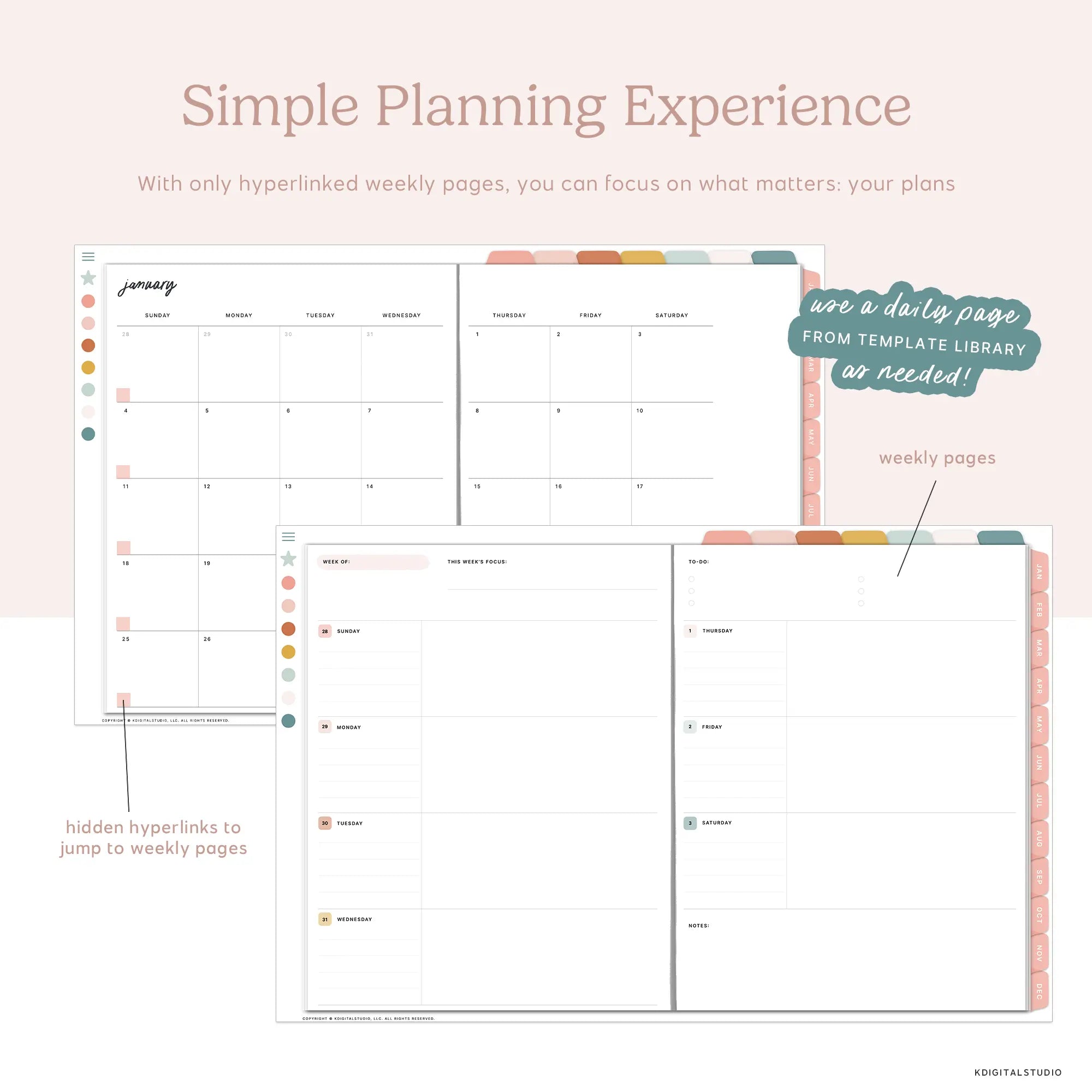 2026 Weekly Everything Planner in Creative Boho KDigitalStudio