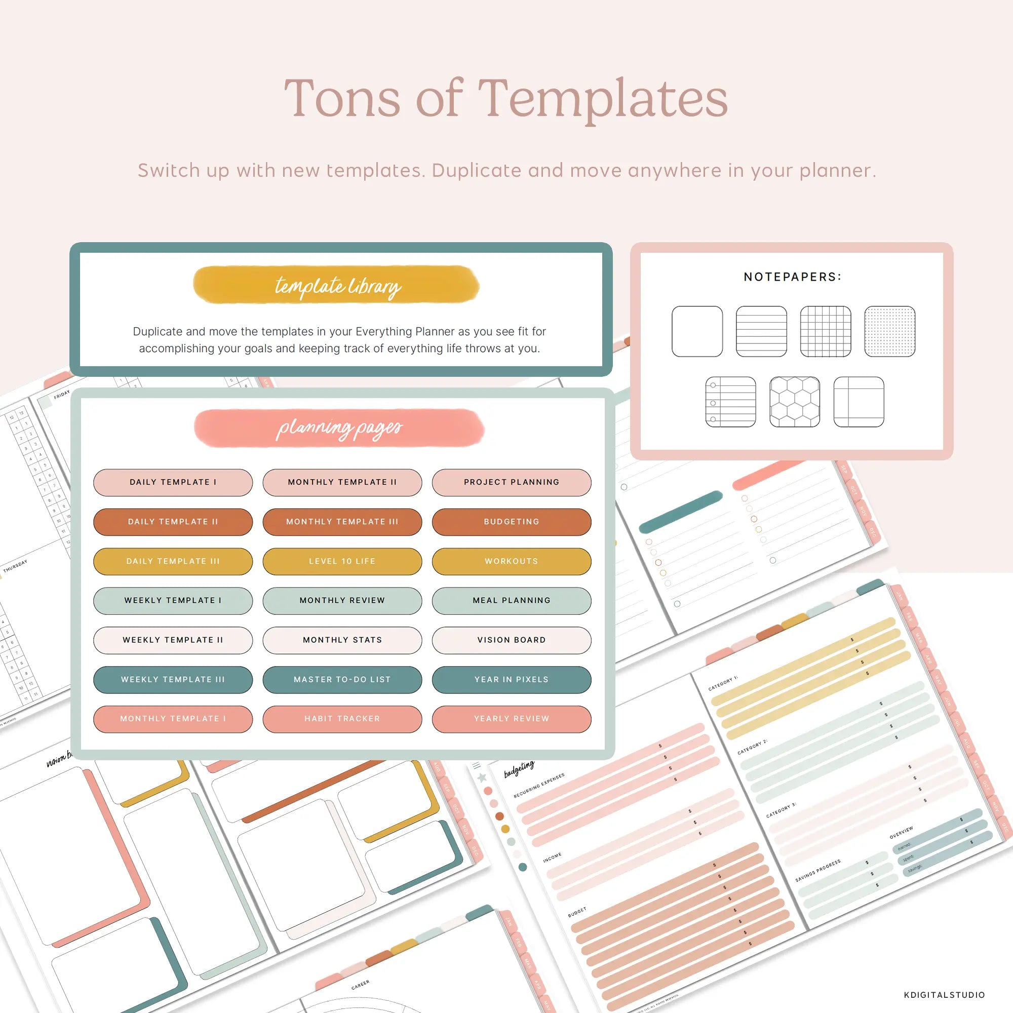 2026 Weekly Everything Planner in Creative Boho KDigitalStudio