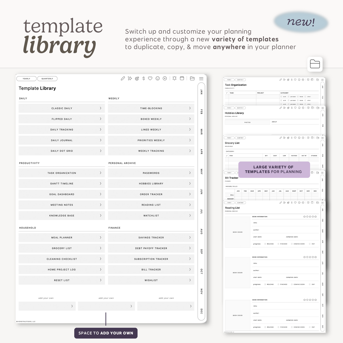 Cyberry 2027 Digital Planner in Portrait (Light Mode) KDigitalStudio