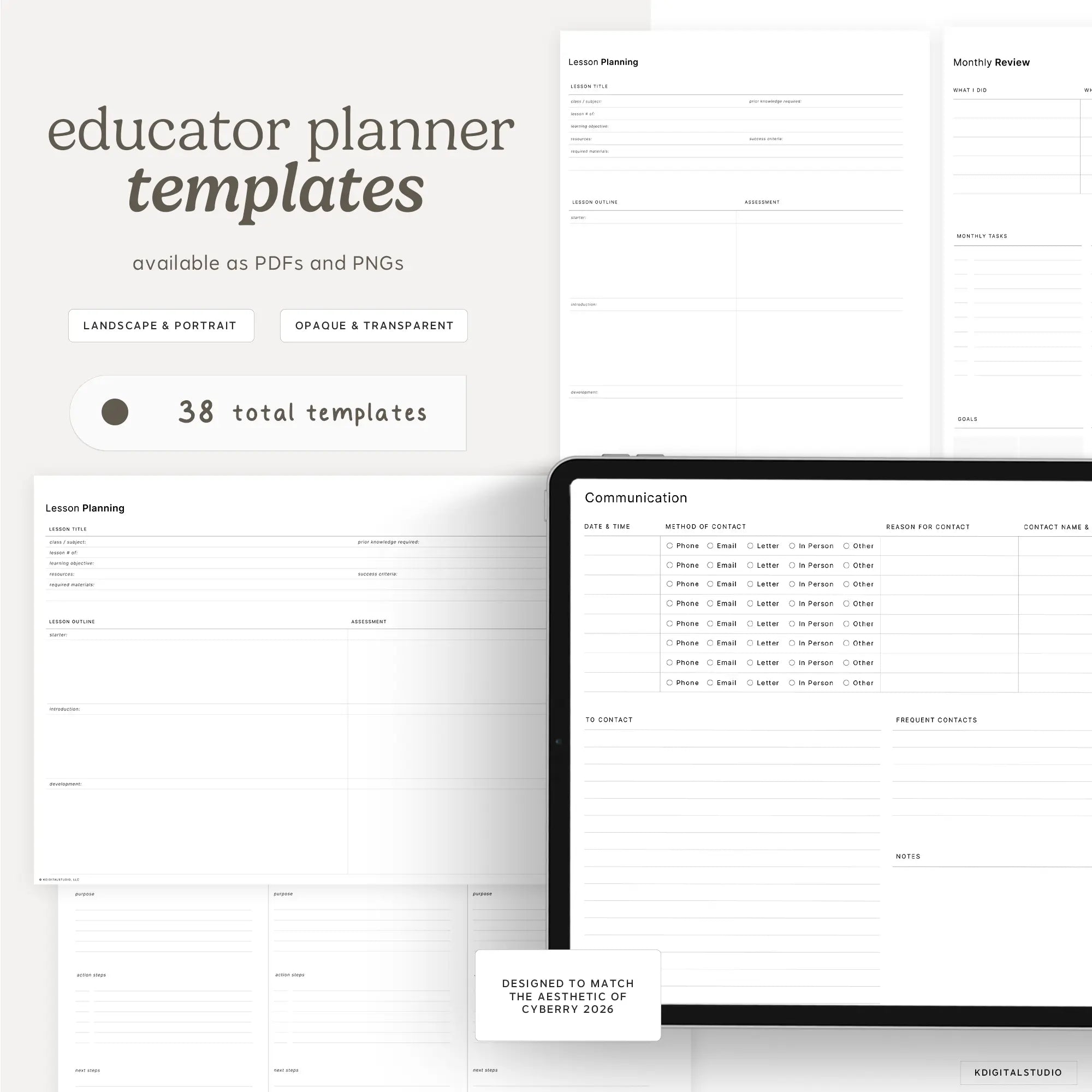 Educator Templates for Cyberry KDigitalStudio