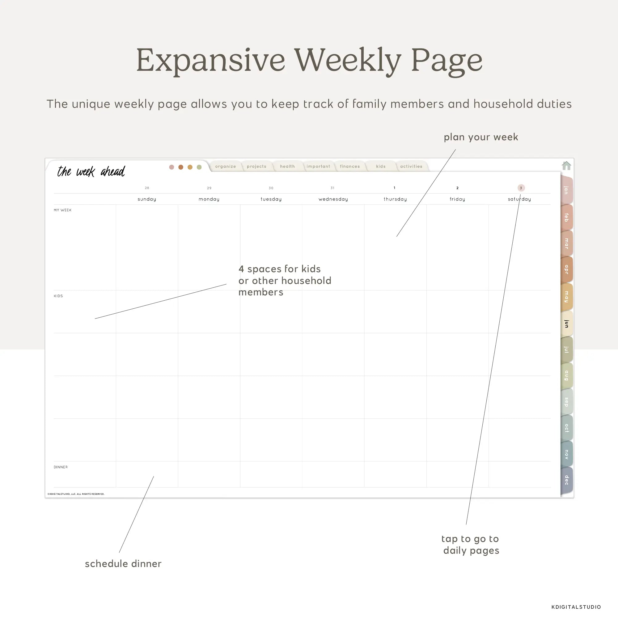 2026 Household Digital Planner KDigitalStudio