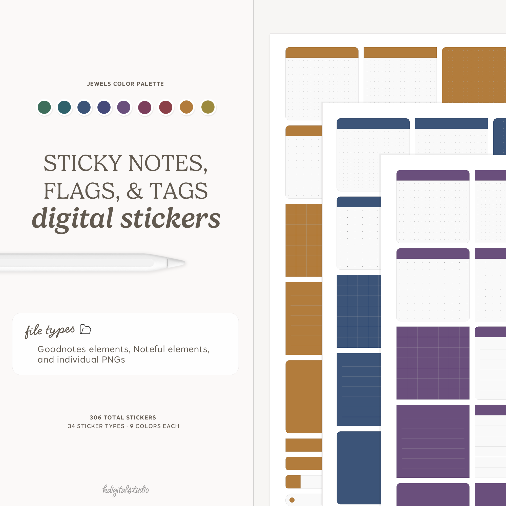 Sticky Notes, Flags, and Tags (Jewels) KDigitalStudio
