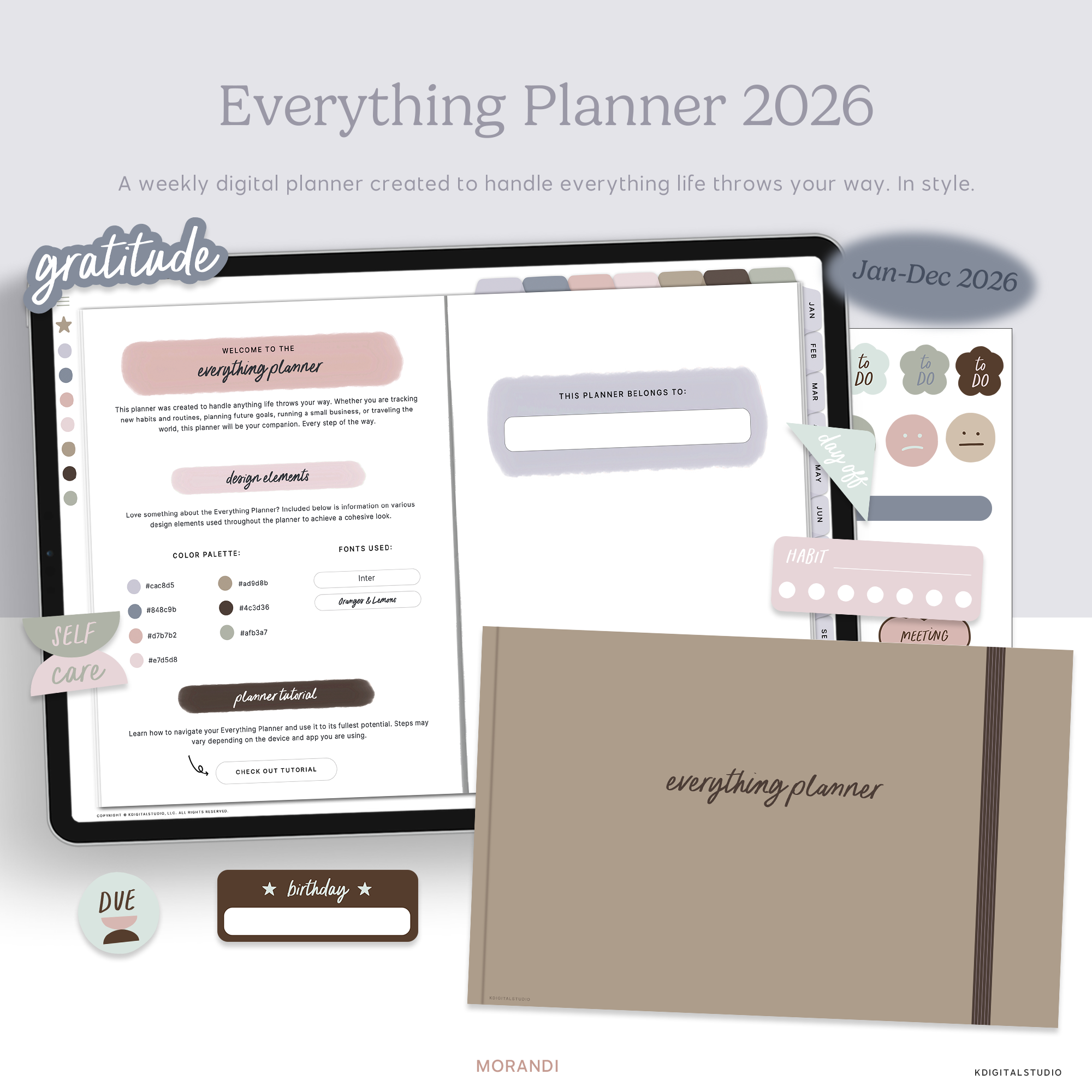 2026 Weekly Everything Planner in Morandi