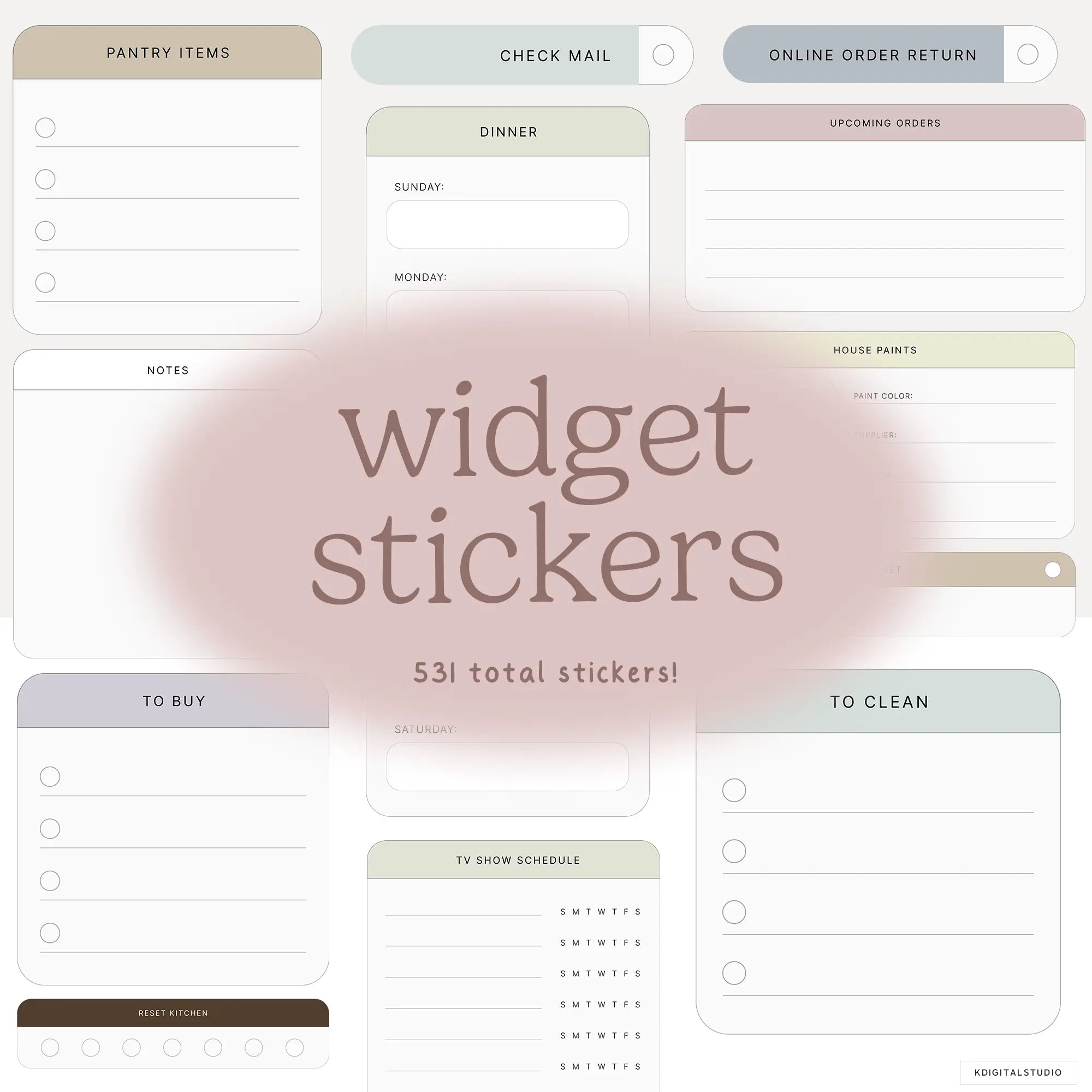 Home Life Widgets in Muted KDigitalStudio