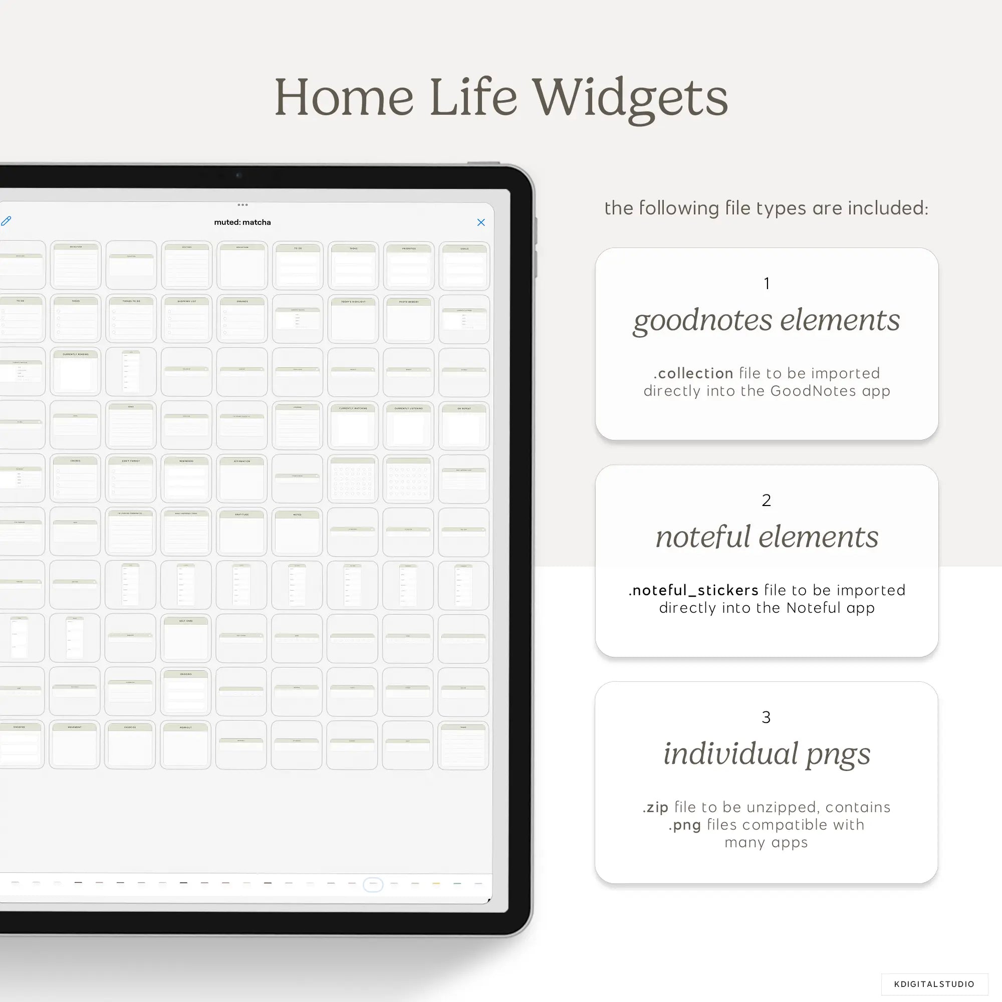 Home Life Widgets in Muted KDigitalStudio