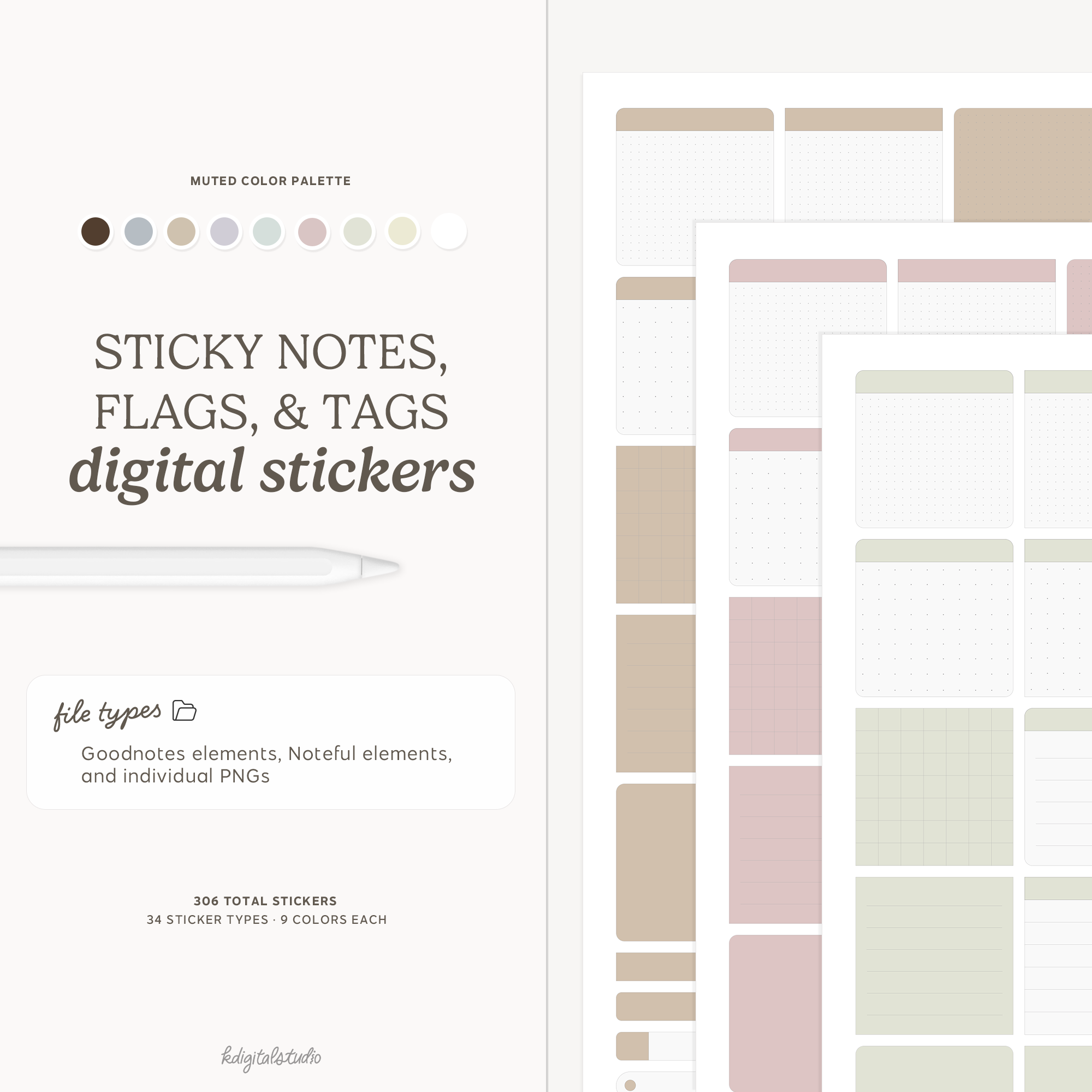 Sticky Notes, Flags, and Tags (Muted) KDigitalStudio
