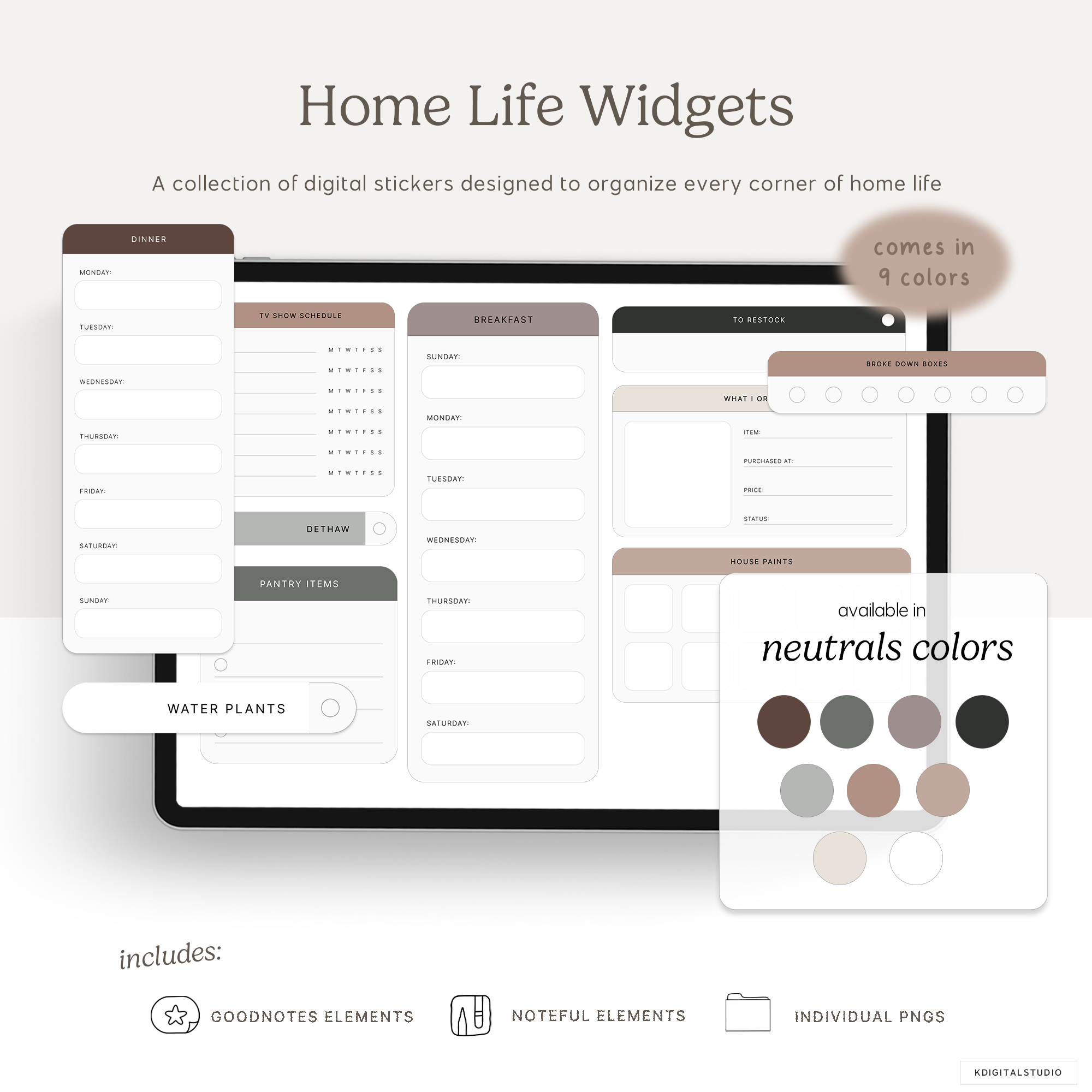 Home Life Widgets in Neutrals