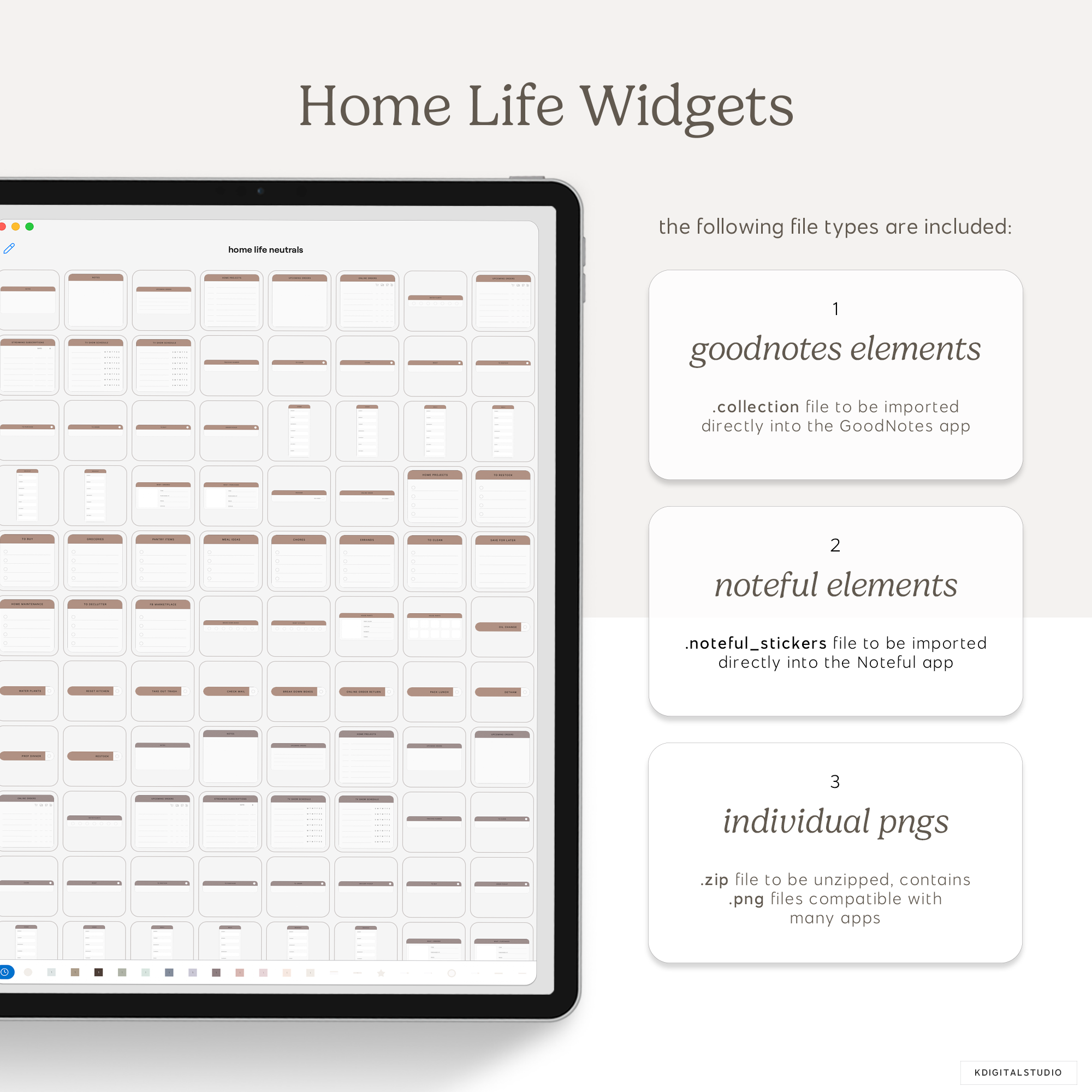 Home Life Widgets in Neutrals
