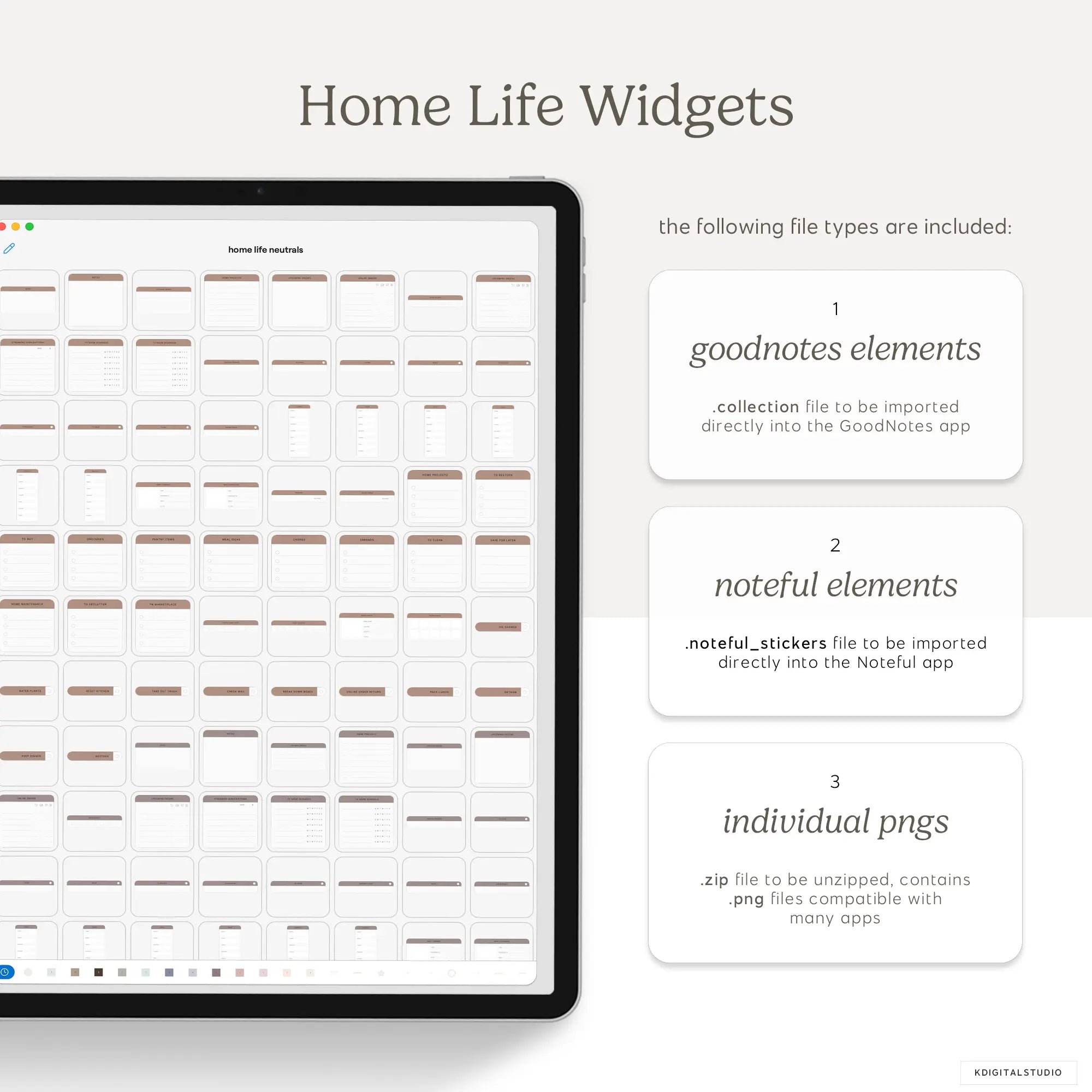 Home Life Widgets in Neutrals KDigitalStudio