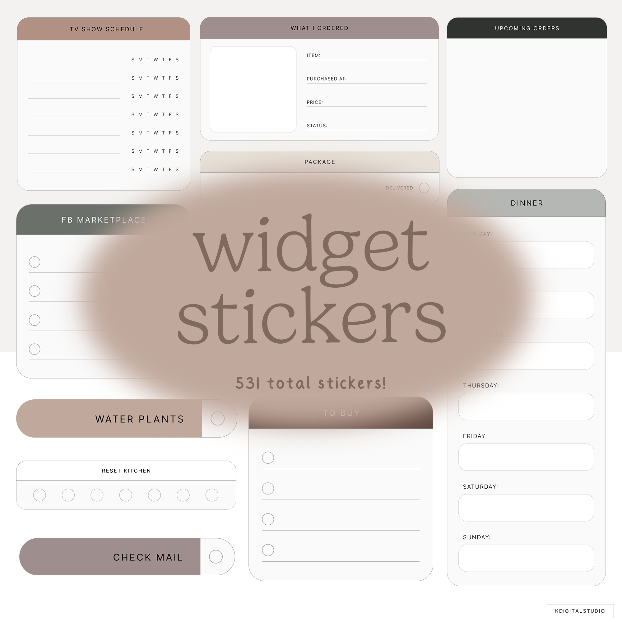 Home Life Widgets in Neutrals