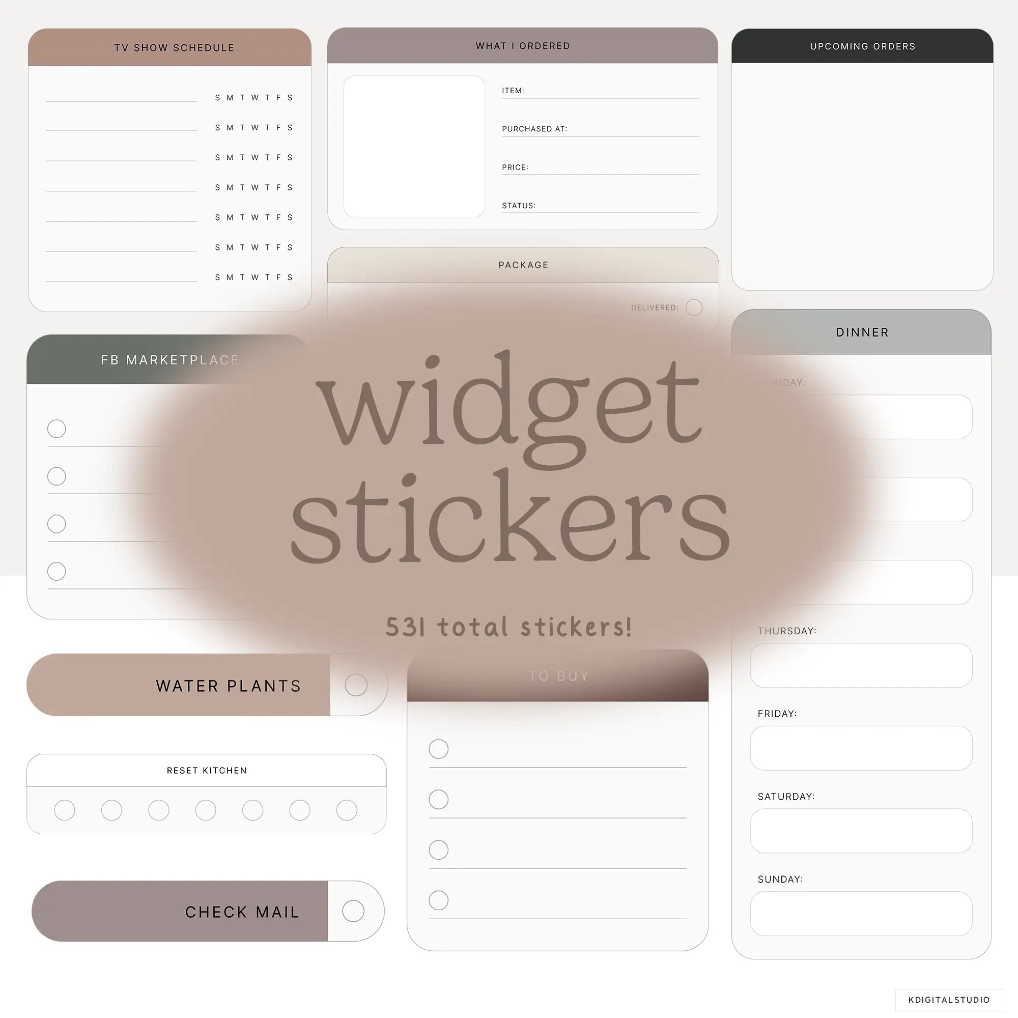 Home Life Widgets in Neutrals KDigitalStudio
