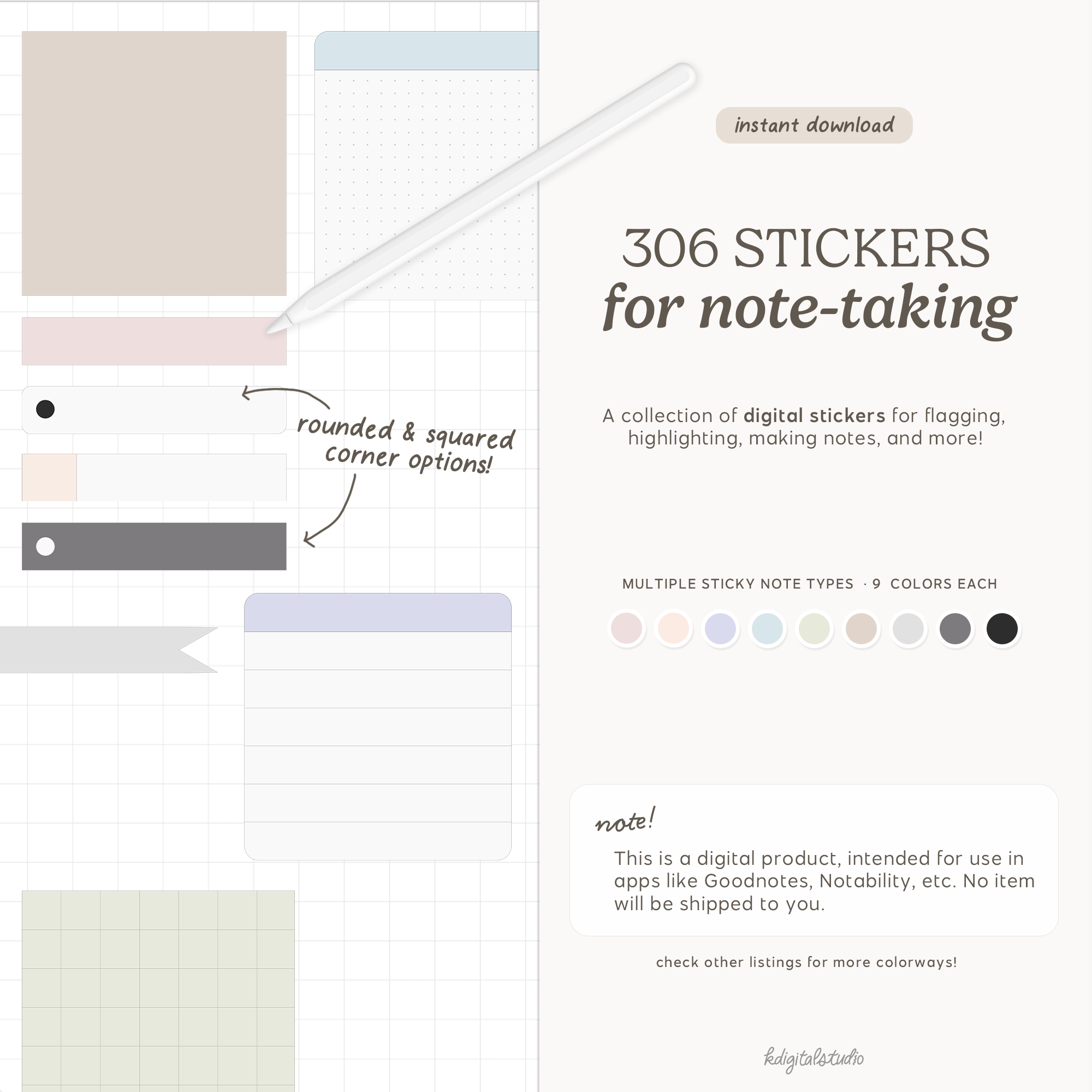 Sticky Notes, Flags, and Tags (Pastels) KDigitalStudio