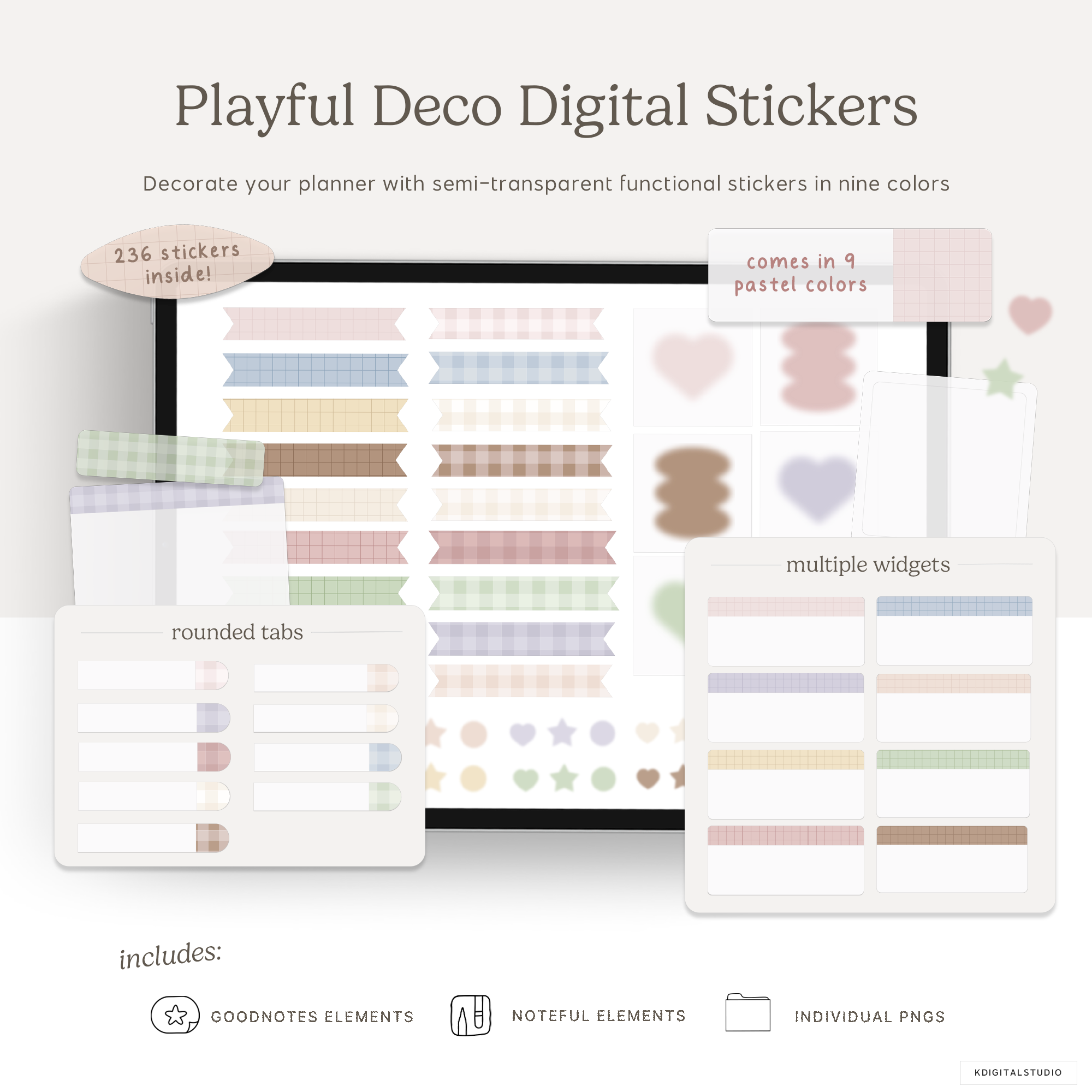 Playful Deco Digital Stickers