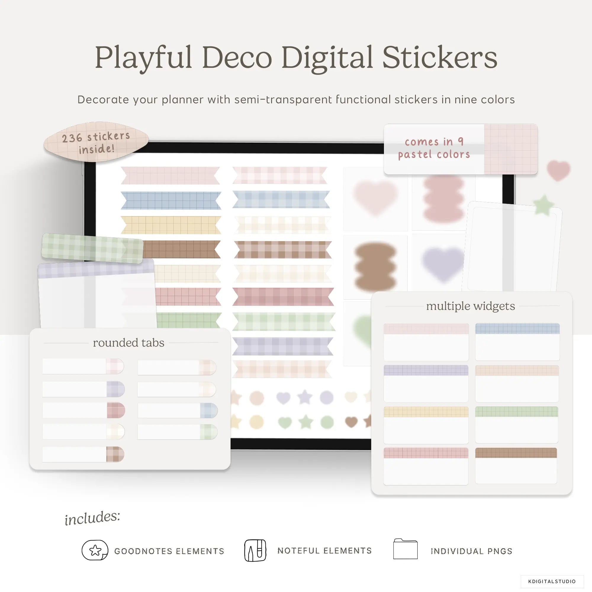Playful Deco Digital Stickers KDigitalStudio