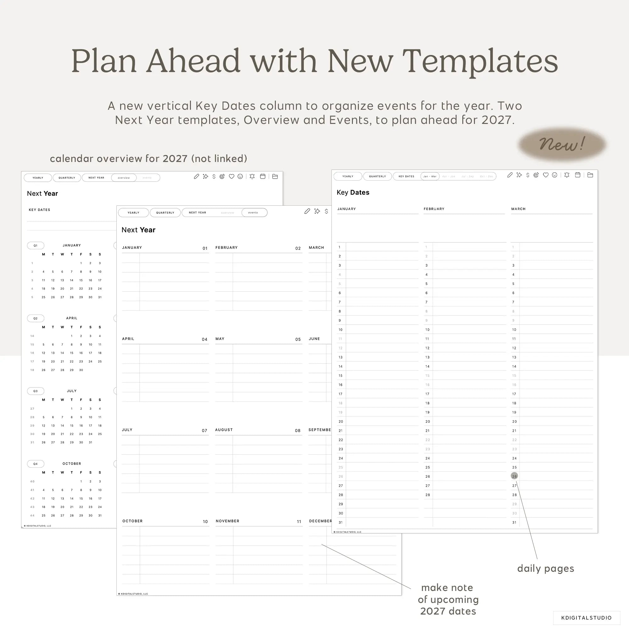 Cyberry 2026 Digital Planner in Portrait KDigitalStudio