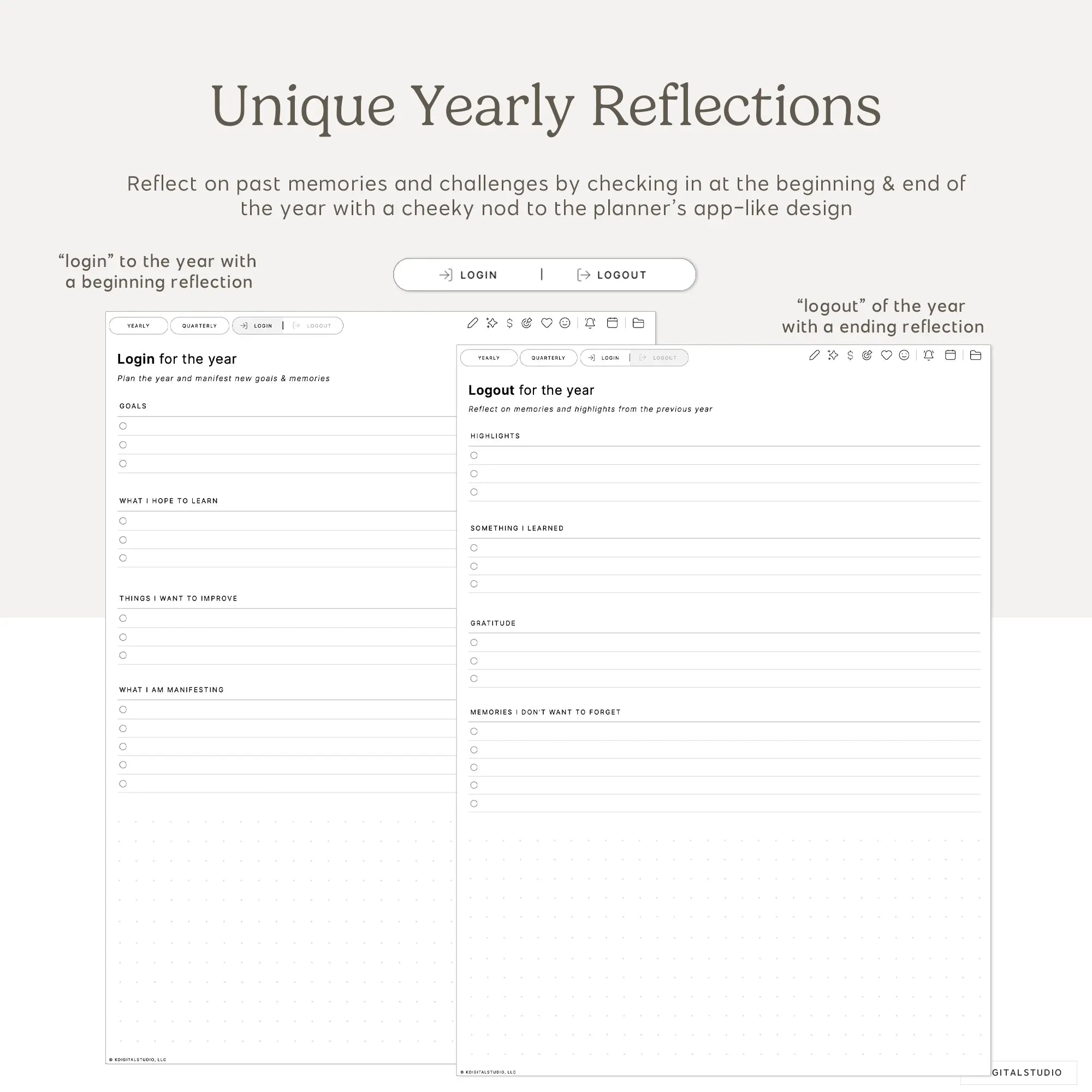 Cyberry 2026 Digital Planner in Portrait KDigitalStudio
