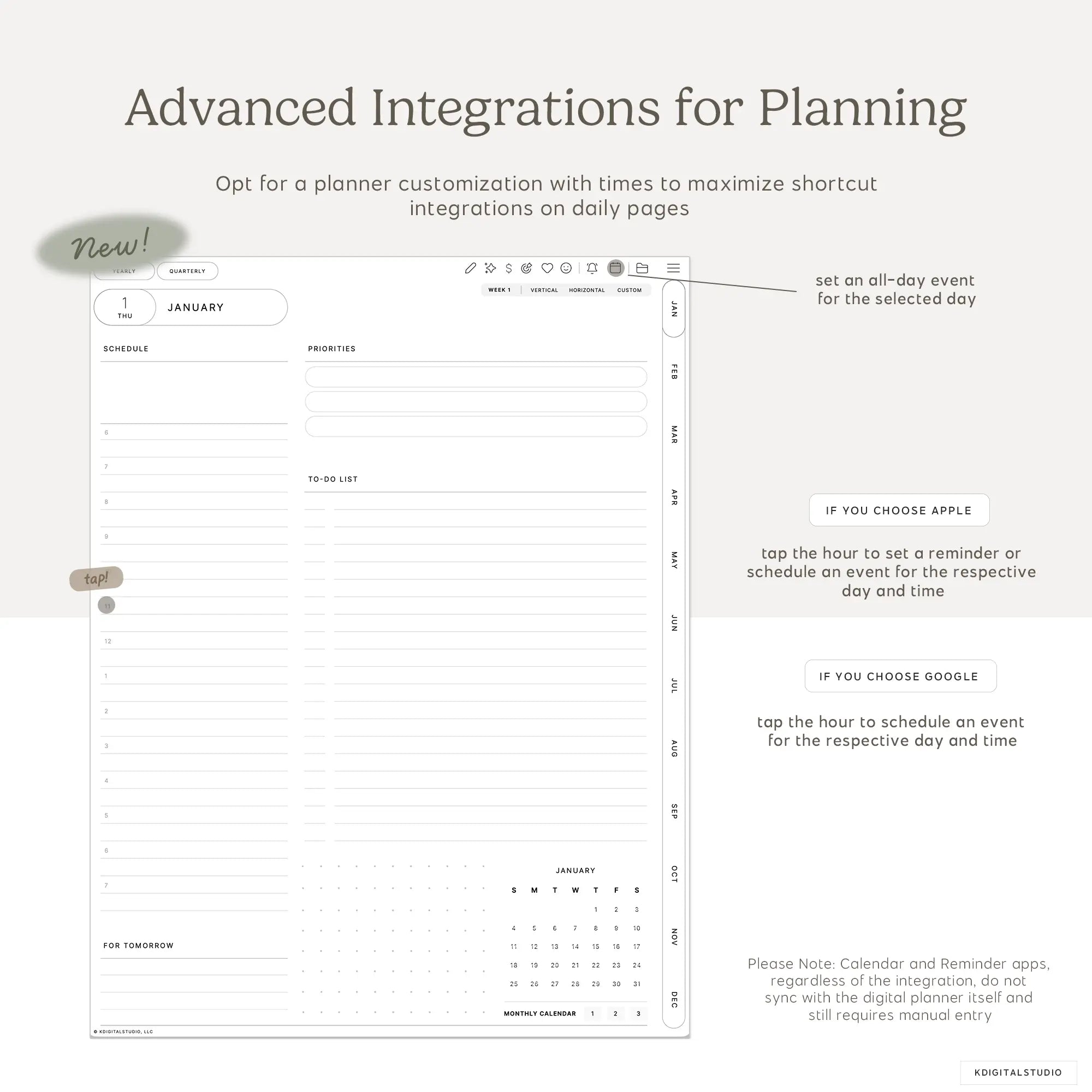 Cyberry 2026 Digital Planner in Portrait KDigitalStudio