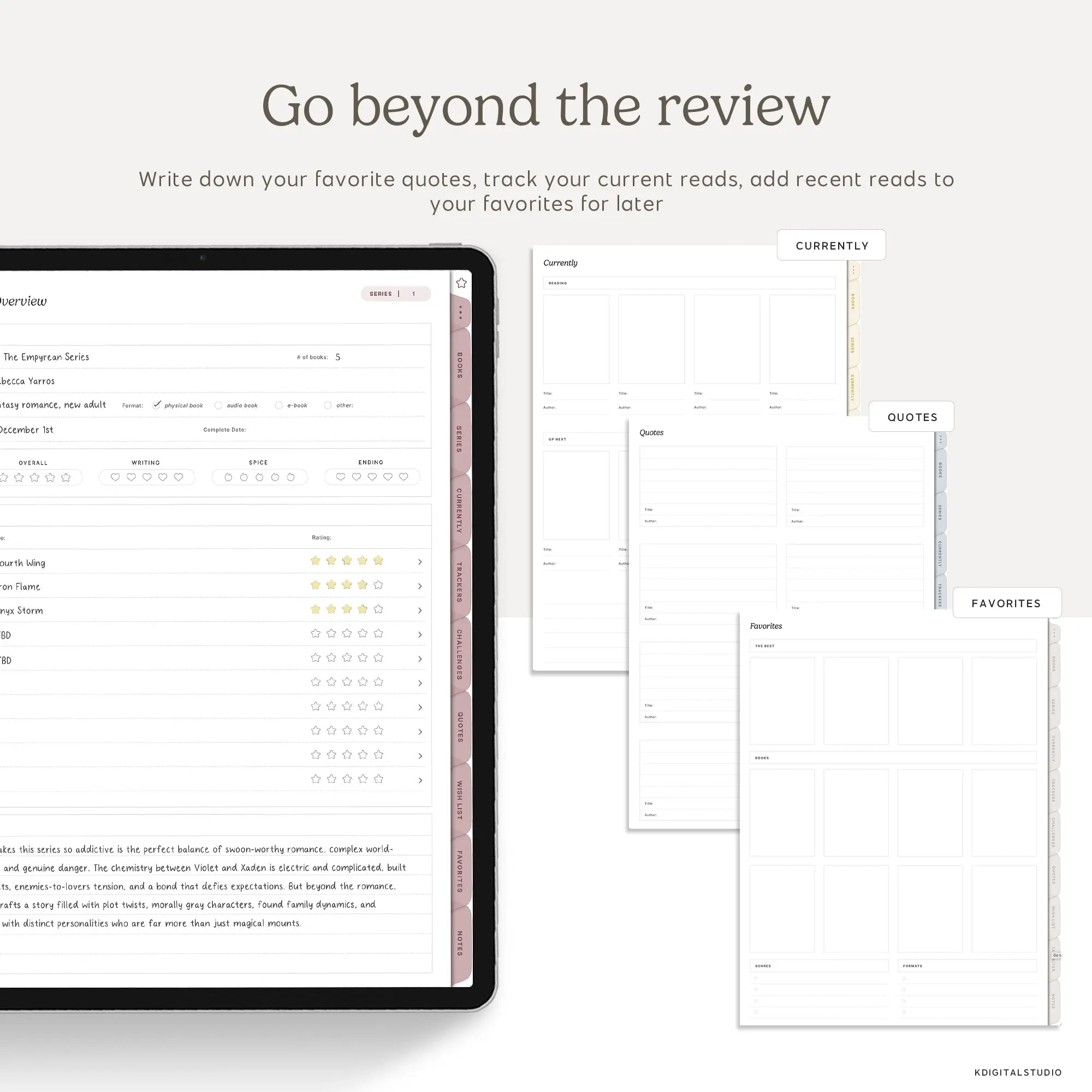 Digital Reading Journal (with Smart Shortcut!) KDigitalStudio