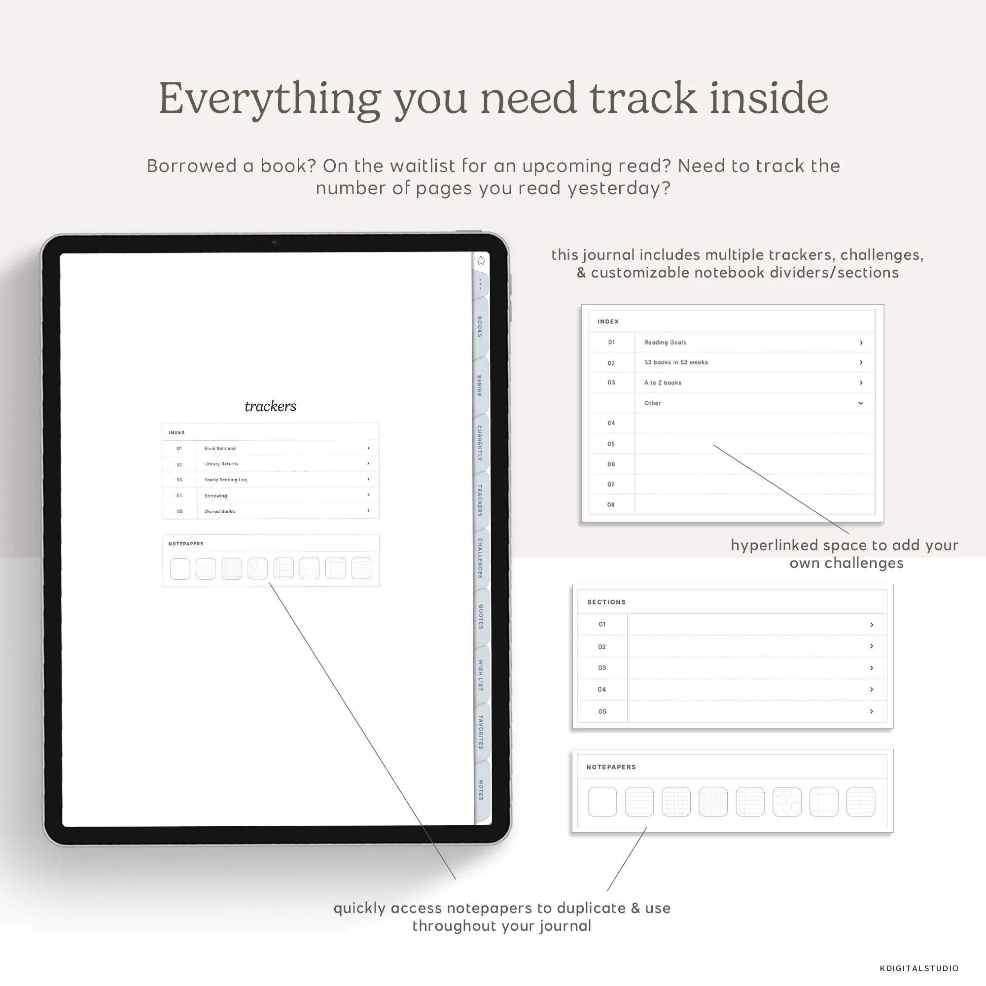 Digital Reading Journal (with Smart Shortcut!) KDigitalStudio