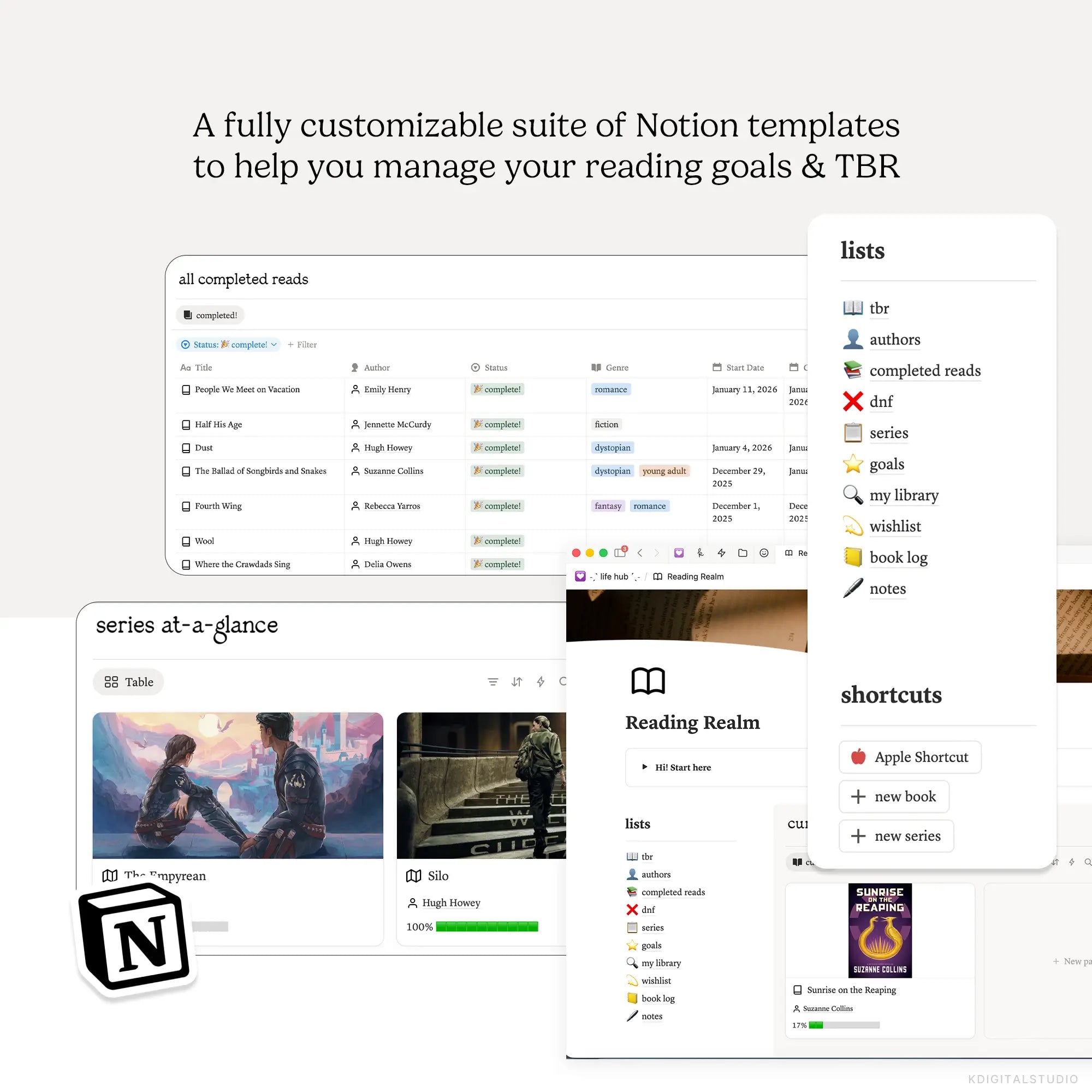Reading Realm Notion System KDigitalStudio