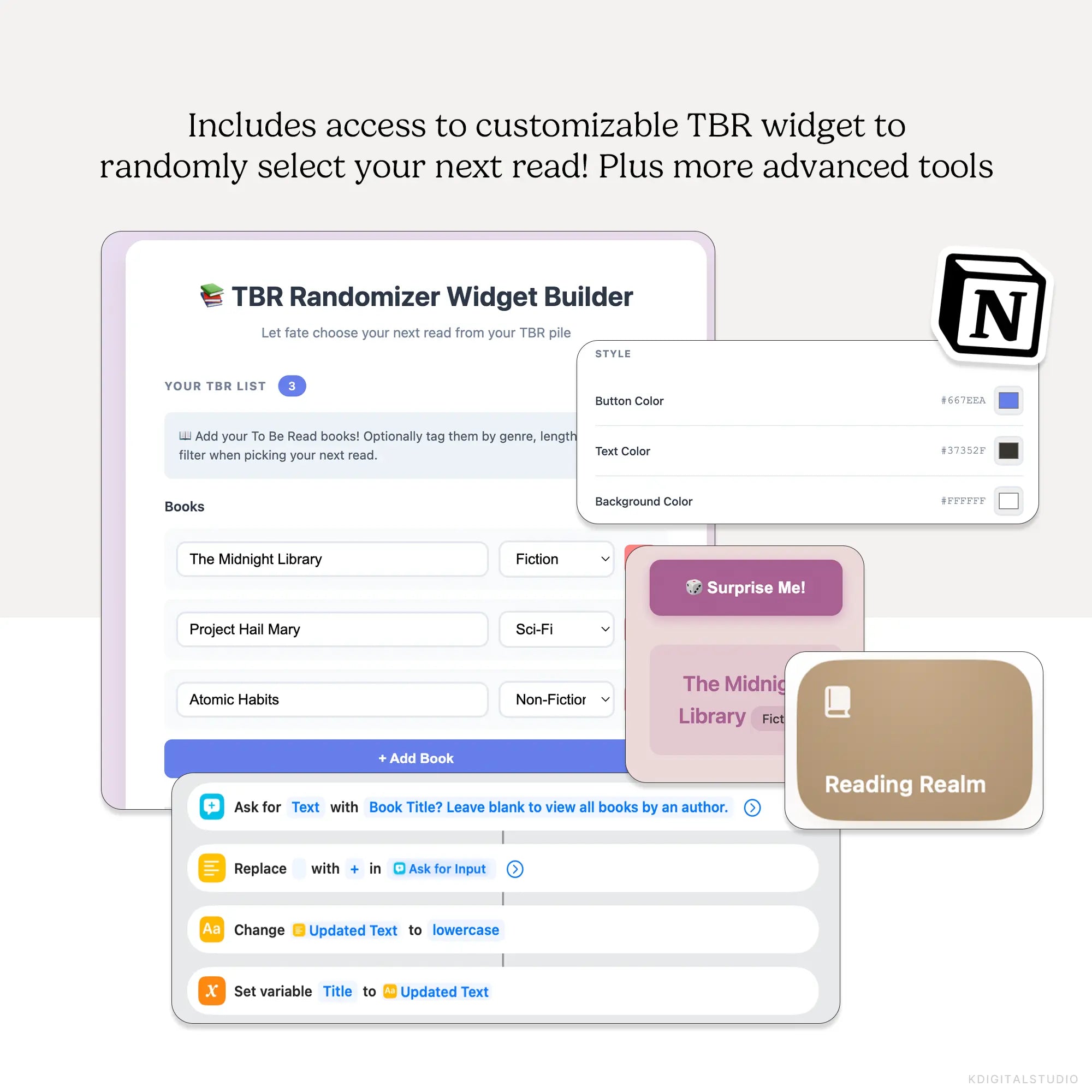 Reading Realm Notion System KDigitalStudio