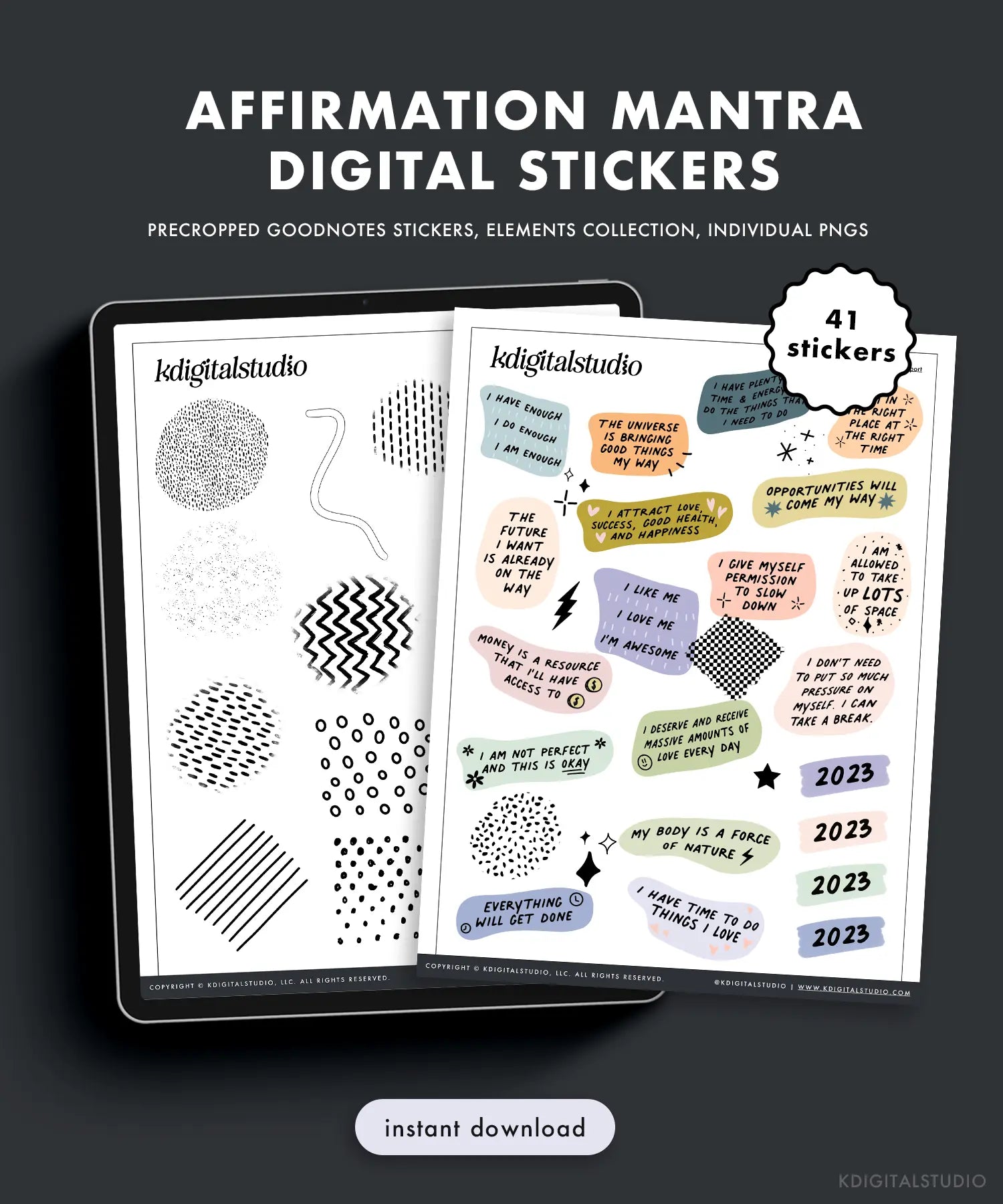Affirmation Mantra Digital Stickers KDigitalStudio