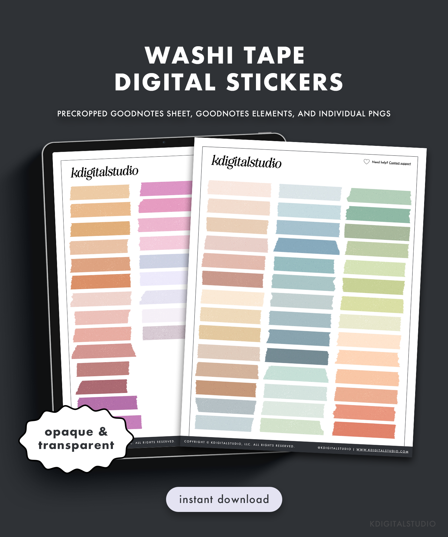 Washi Tape Digital Stickers – KDigitalStudio