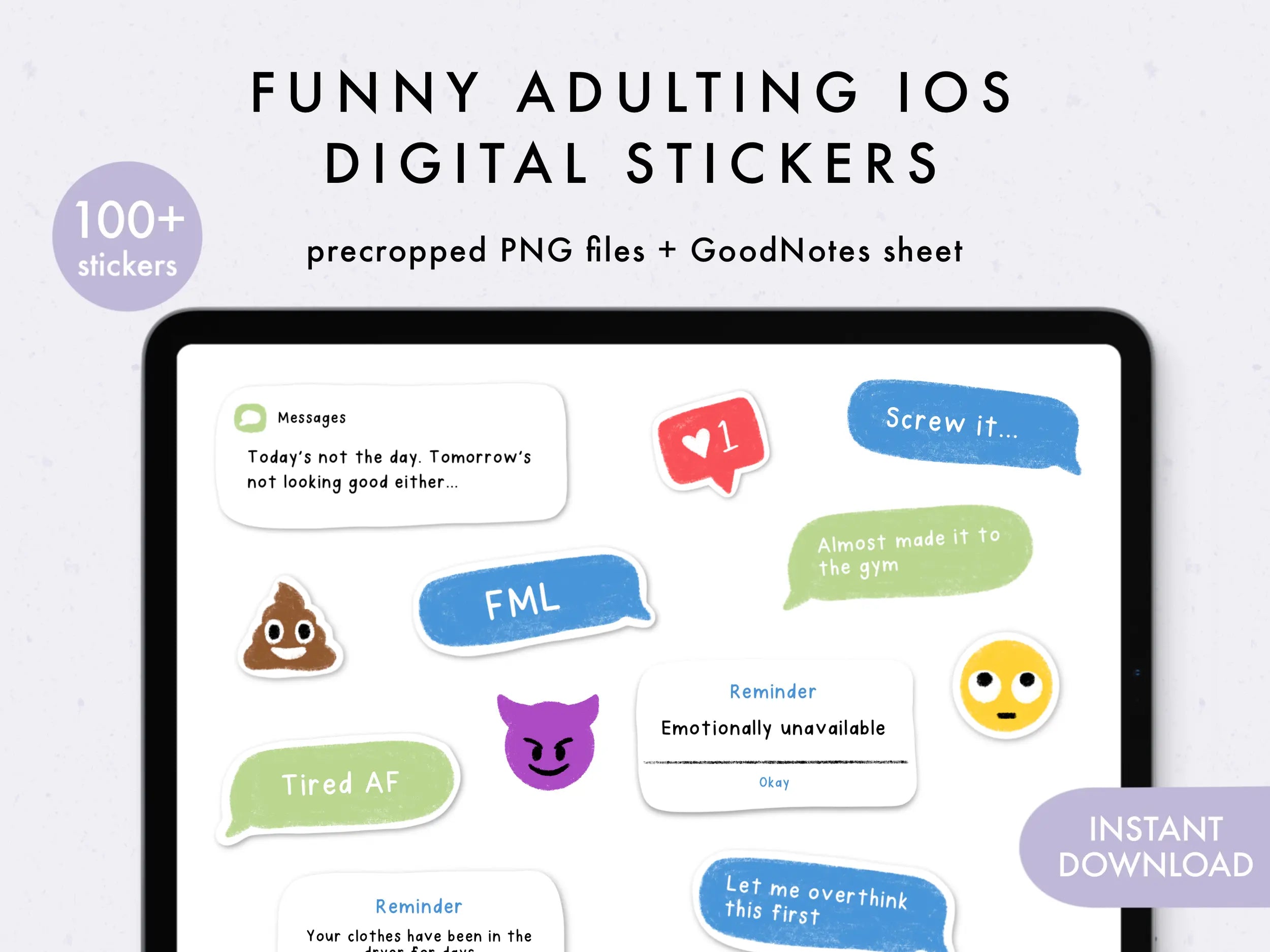 Adulting iOS Digital Stickers KDigitalStudio