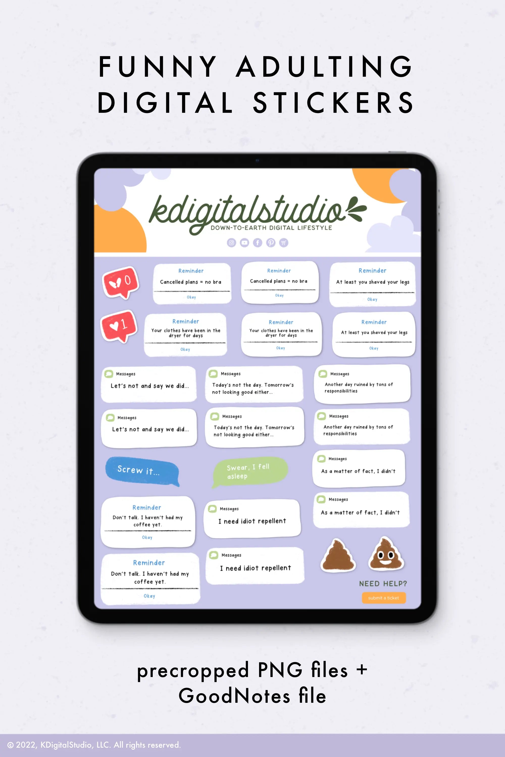 Adulting iOS Digital Stickers KDigitalStudio