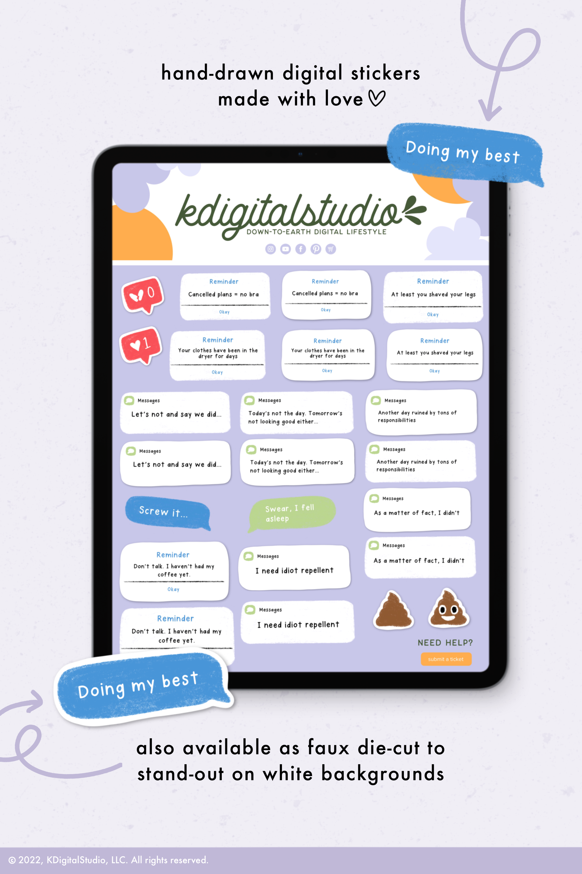 Adulting iOS Digital Stickers