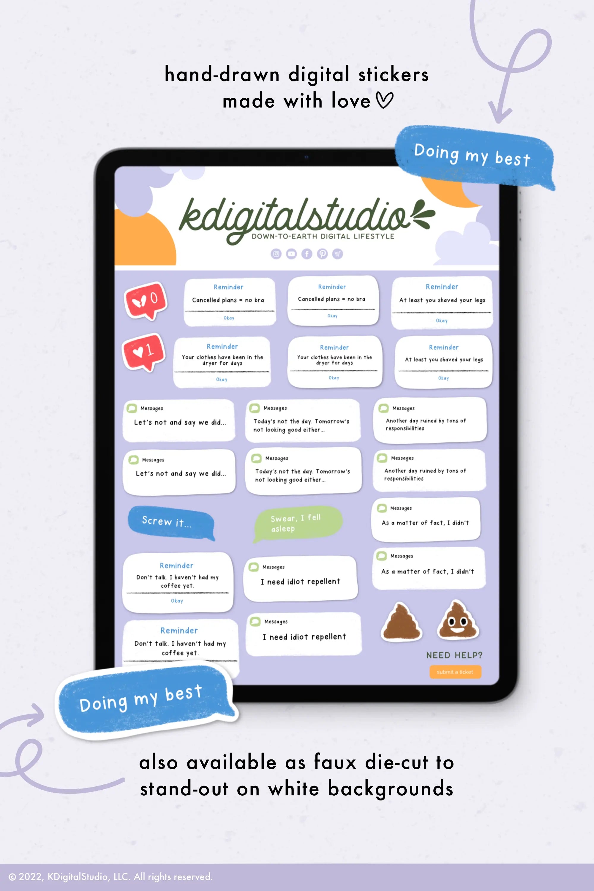 Adulting iOS Digital Stickers KDigitalStudio