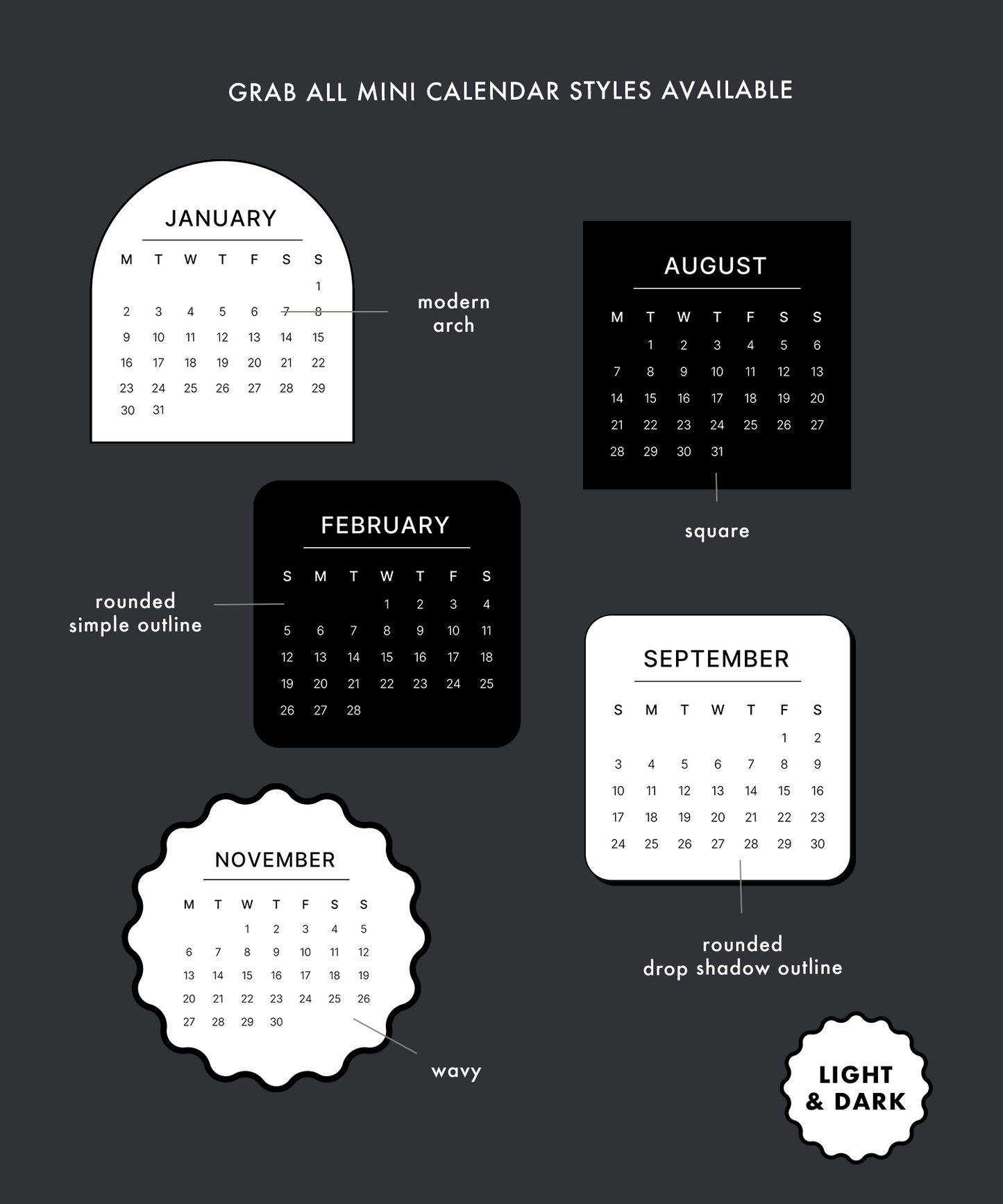 Mini Calendars 2023 Bundle