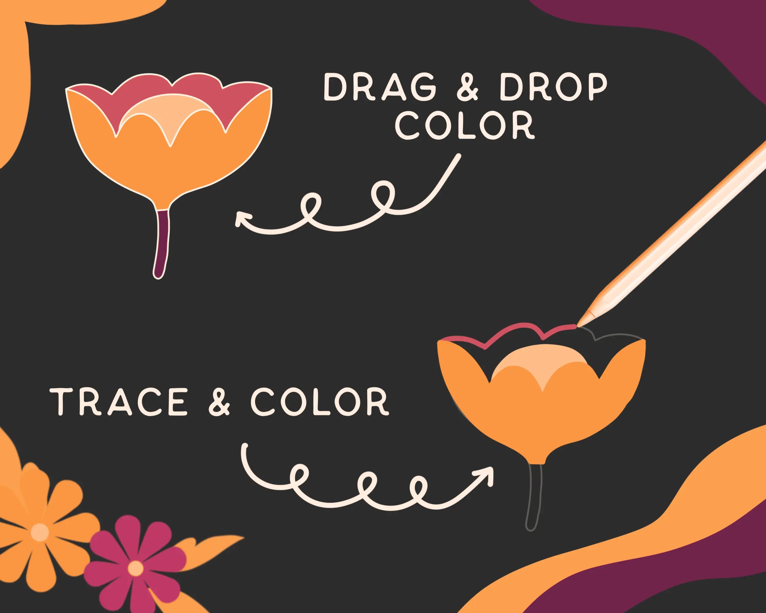 Geometric Florals Procreate Stamp Set KDigitalStudio