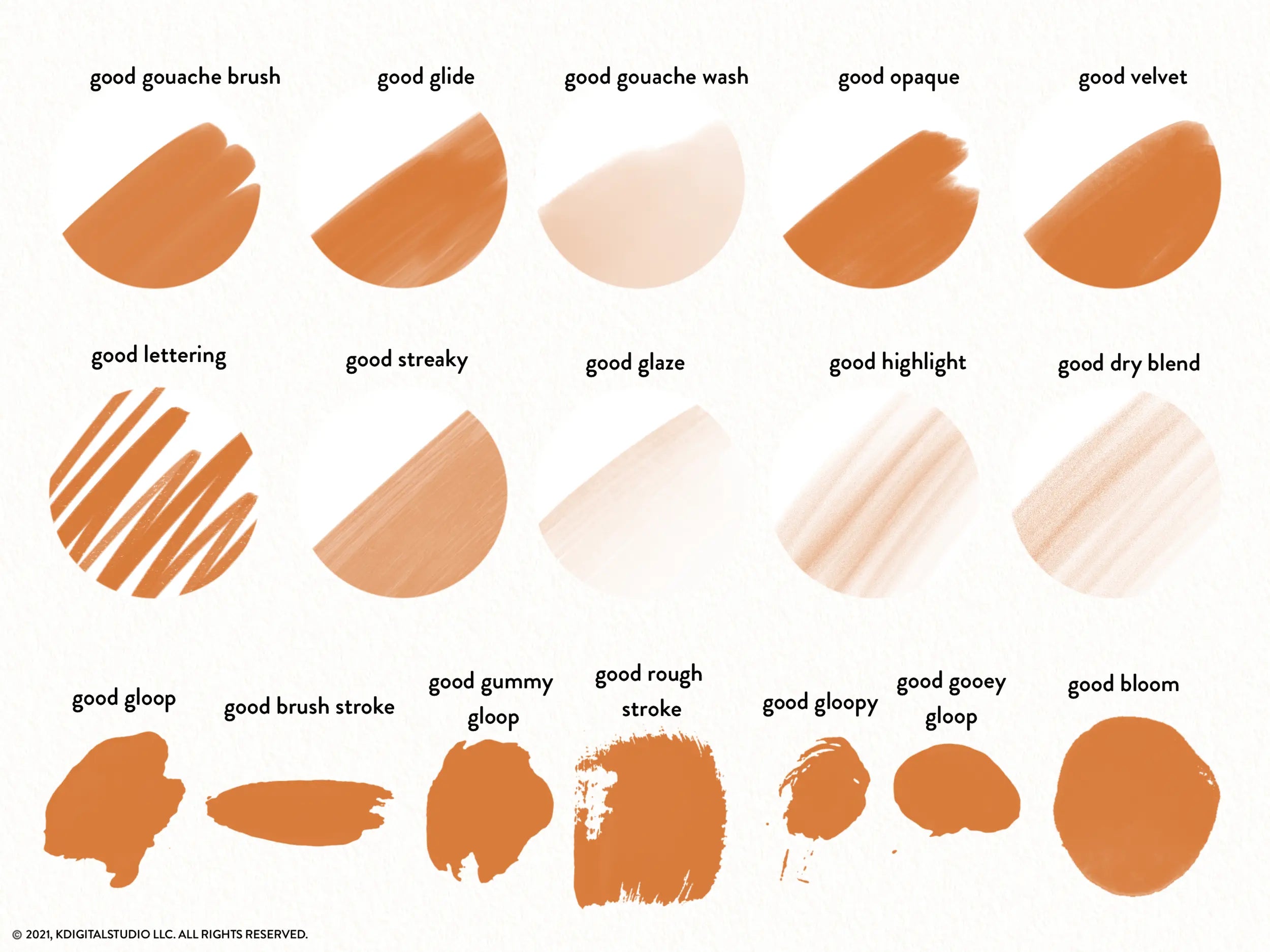 Good Gouache Procreate Brush Set KDigitalStudio