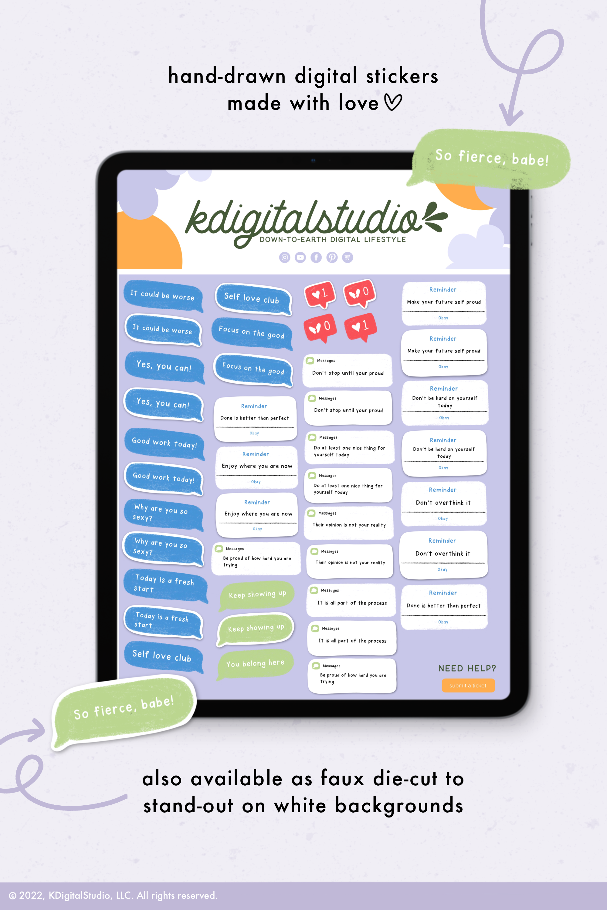 Self Love iOS Digital Stickers