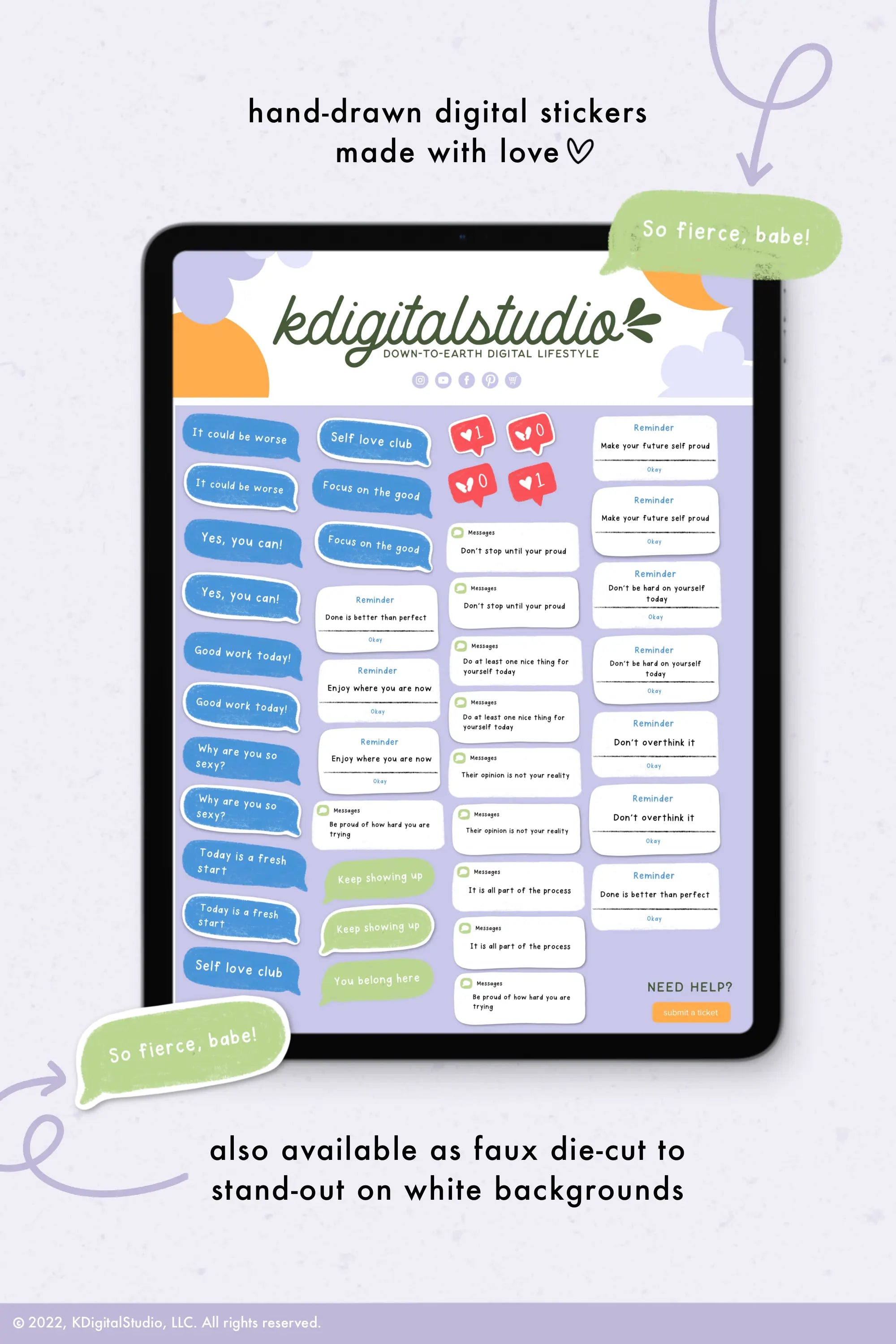 Self Love iOS Digital Stickers KDigitalStudio