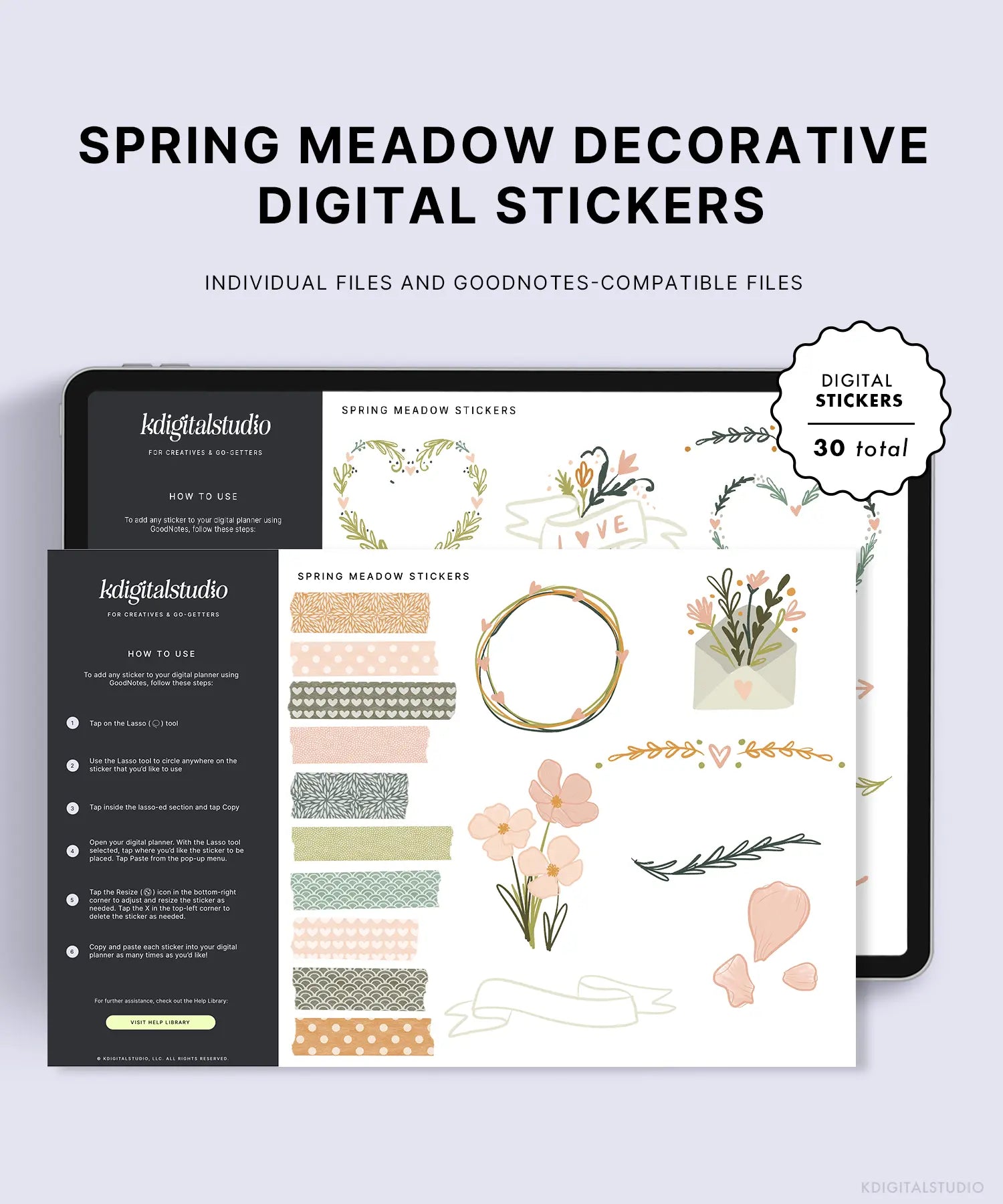 Spring Meadow Digital Stickers KDigitalStudio