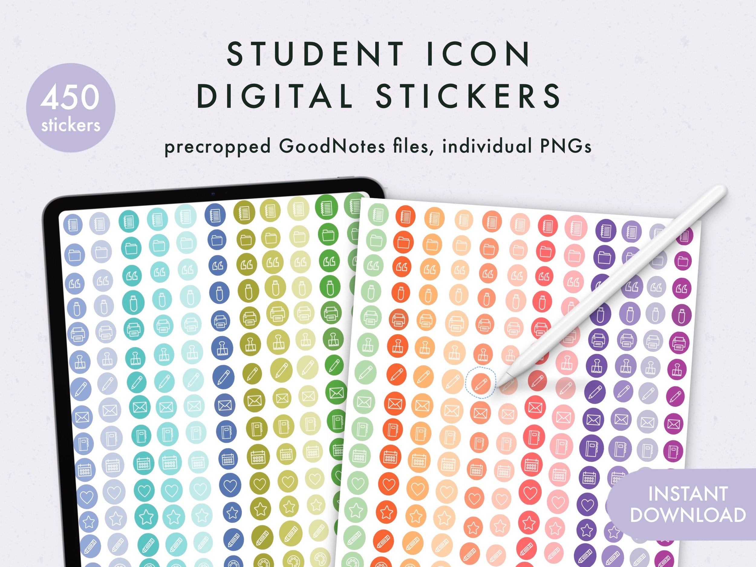 Planner Stickers, DIY Digital & Printable Tabs Organizer, Icons By  Digital Draw Studio