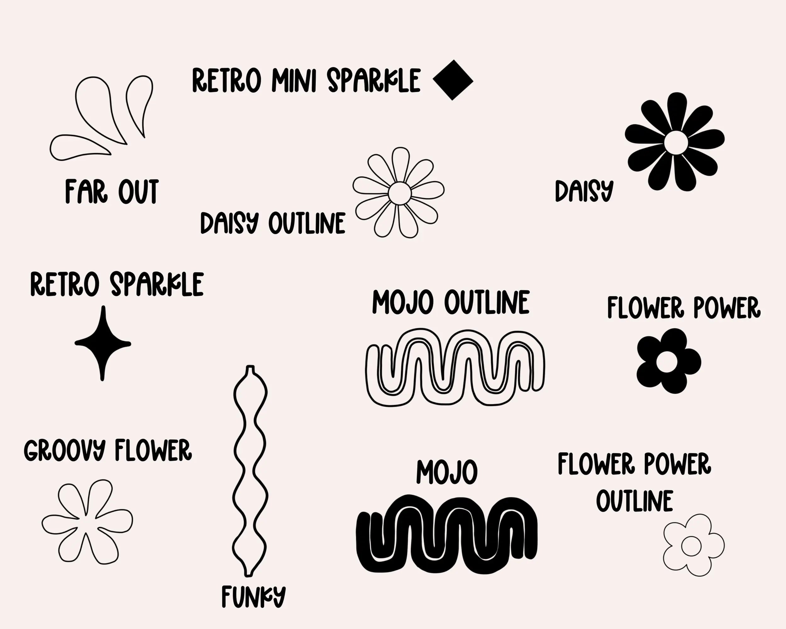 70s Lettering Brush and Stamp Set for Procreate KDigitalStudio