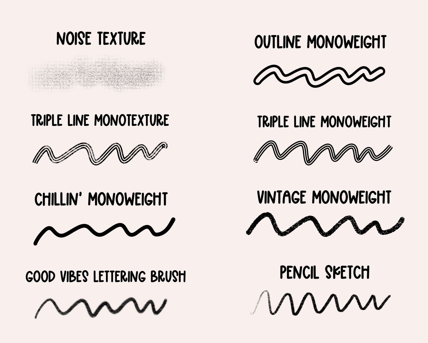 70s Lettering Brush and Stamp Set for Procreate