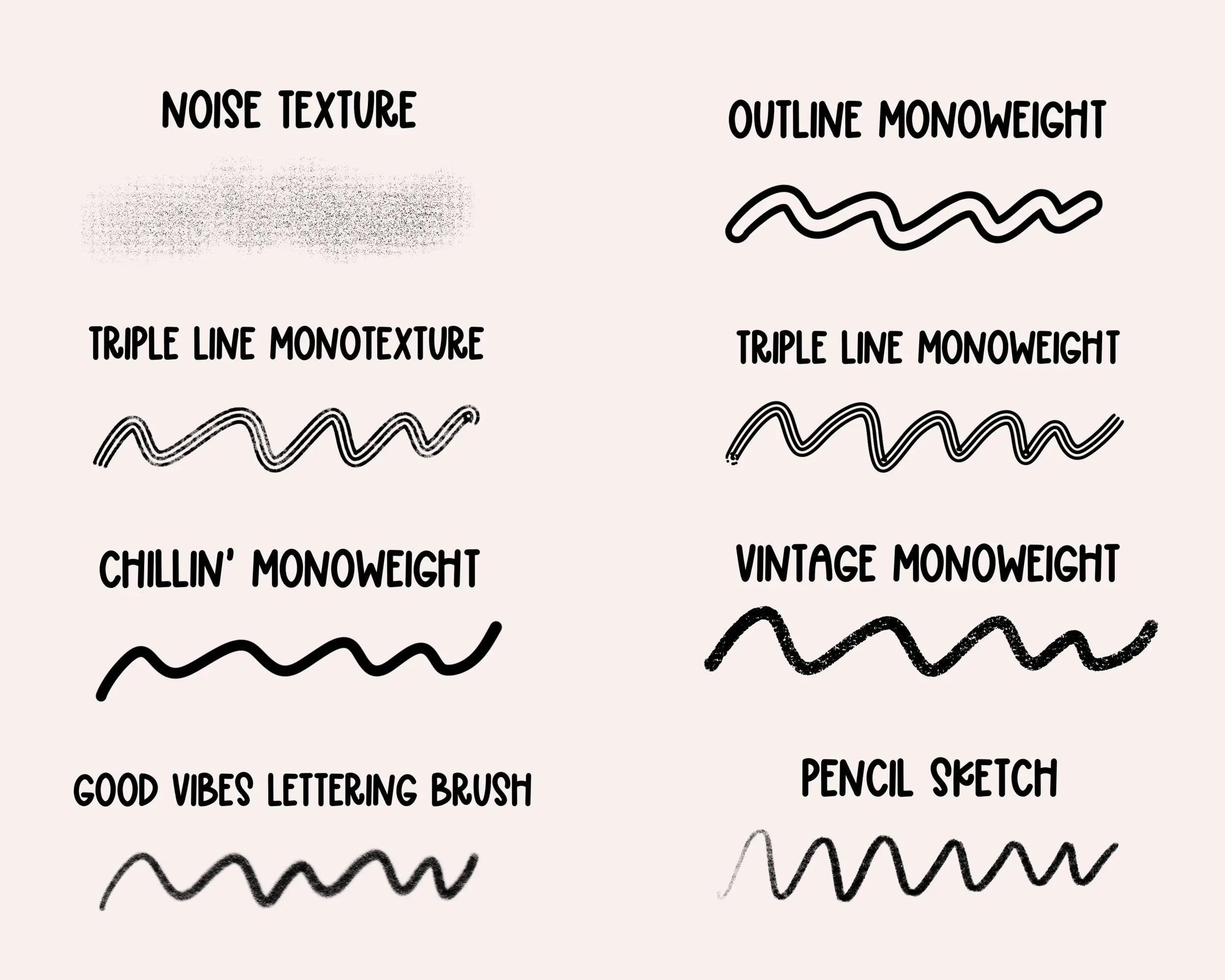 70s Lettering Brush and Stamp Set for Procreate KDigitalStudio