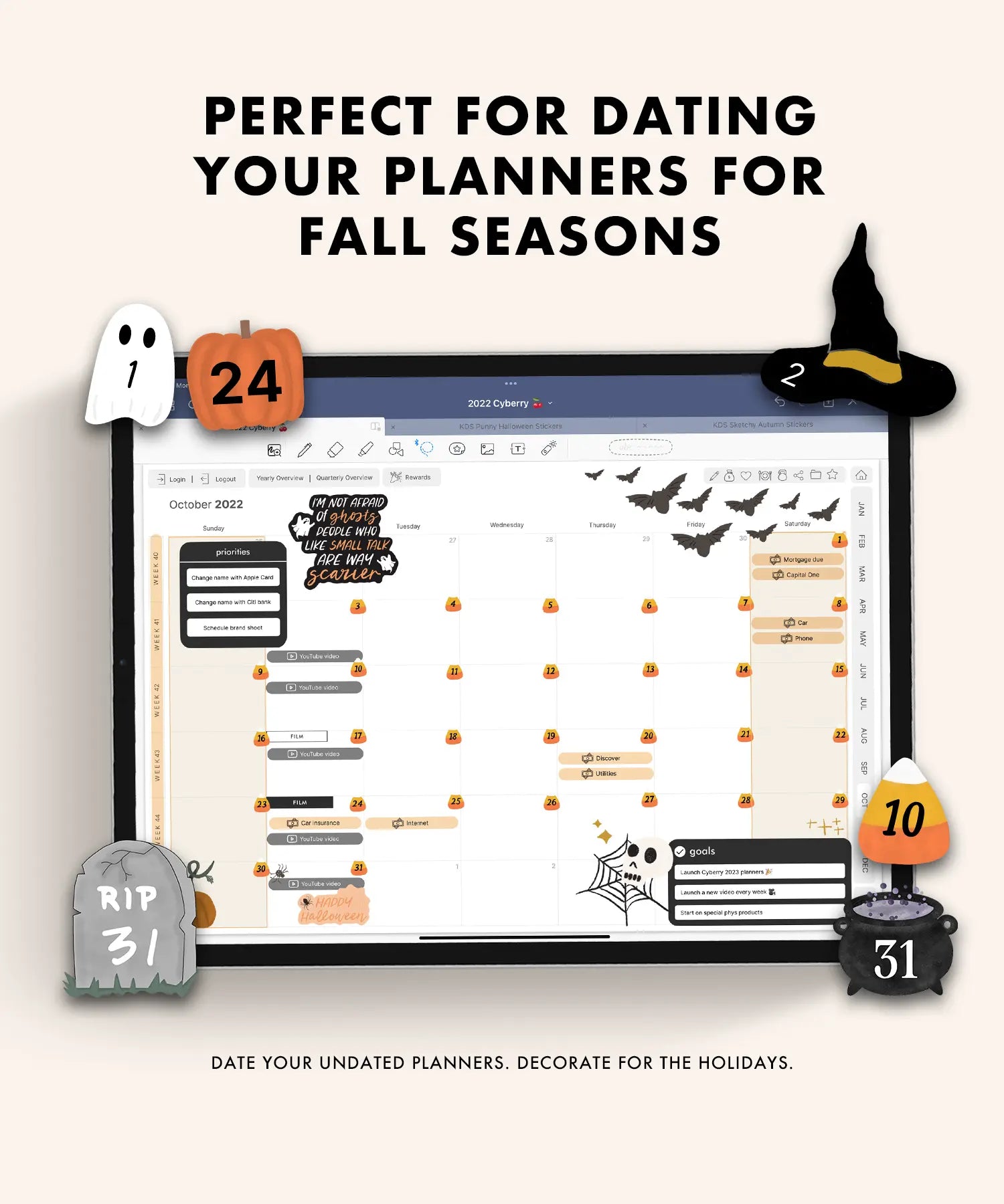 Halloween Dates Digital Stickers KDigitalStudio