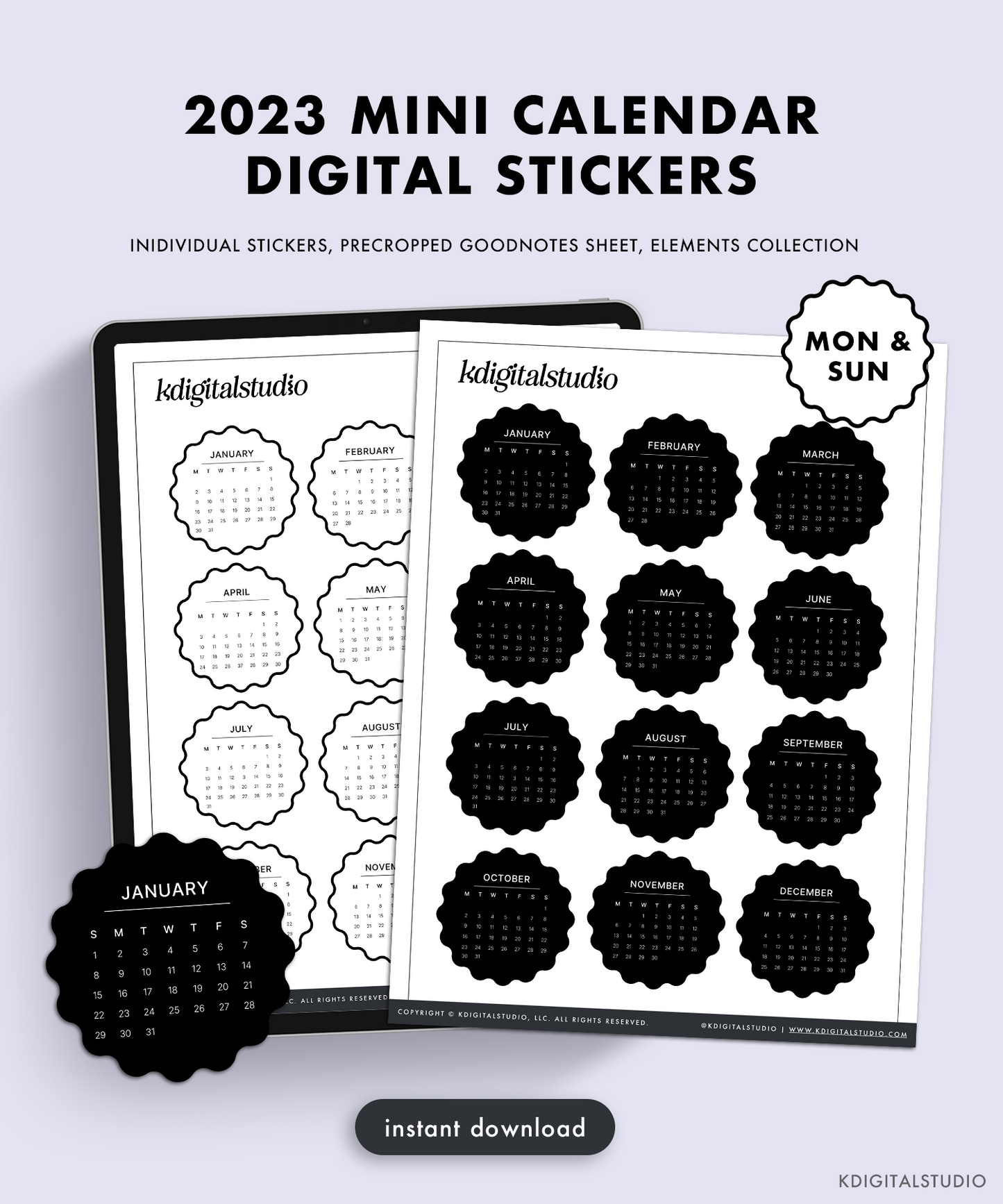 Mini Calendars 2023 (Wavy)