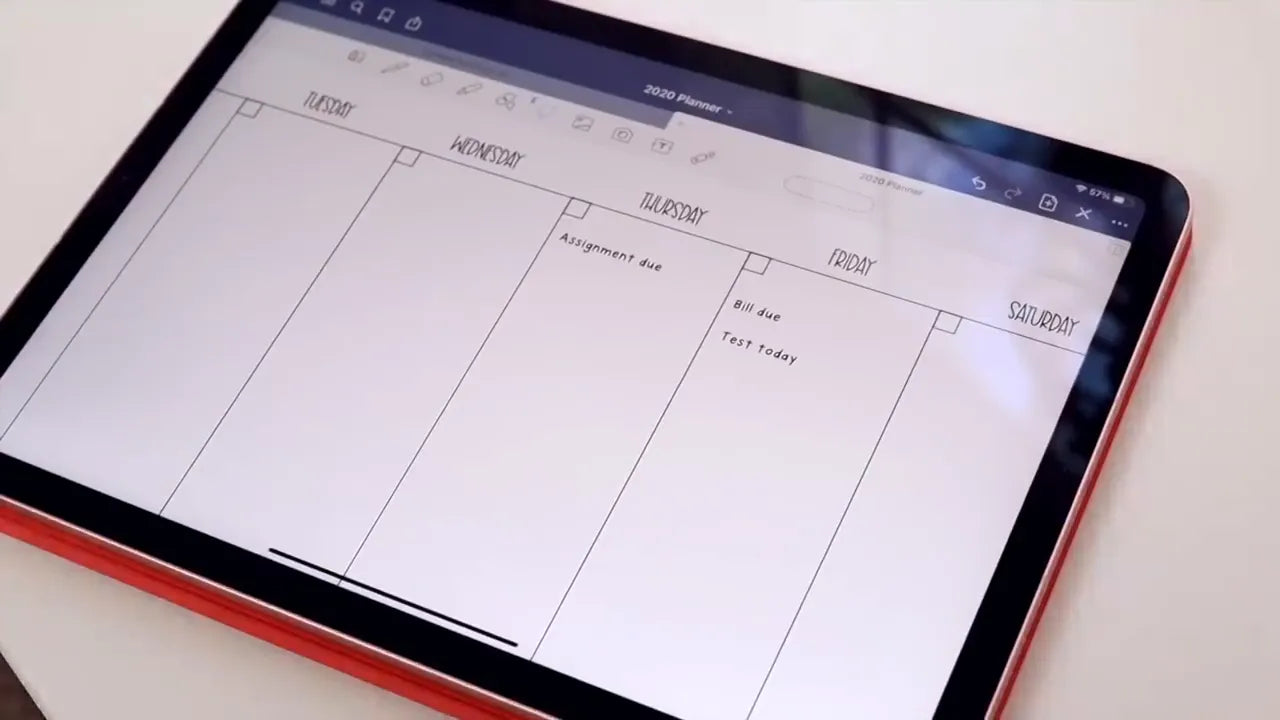 Daily iPad planner view