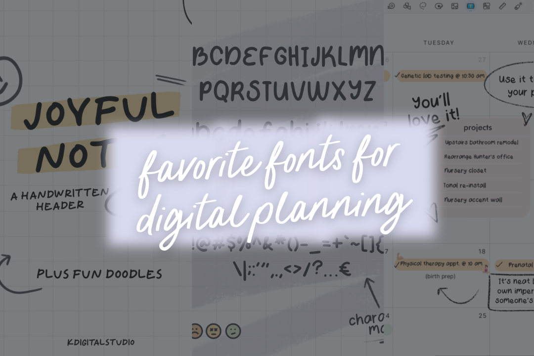 Favorite Fonts for Digital Planning