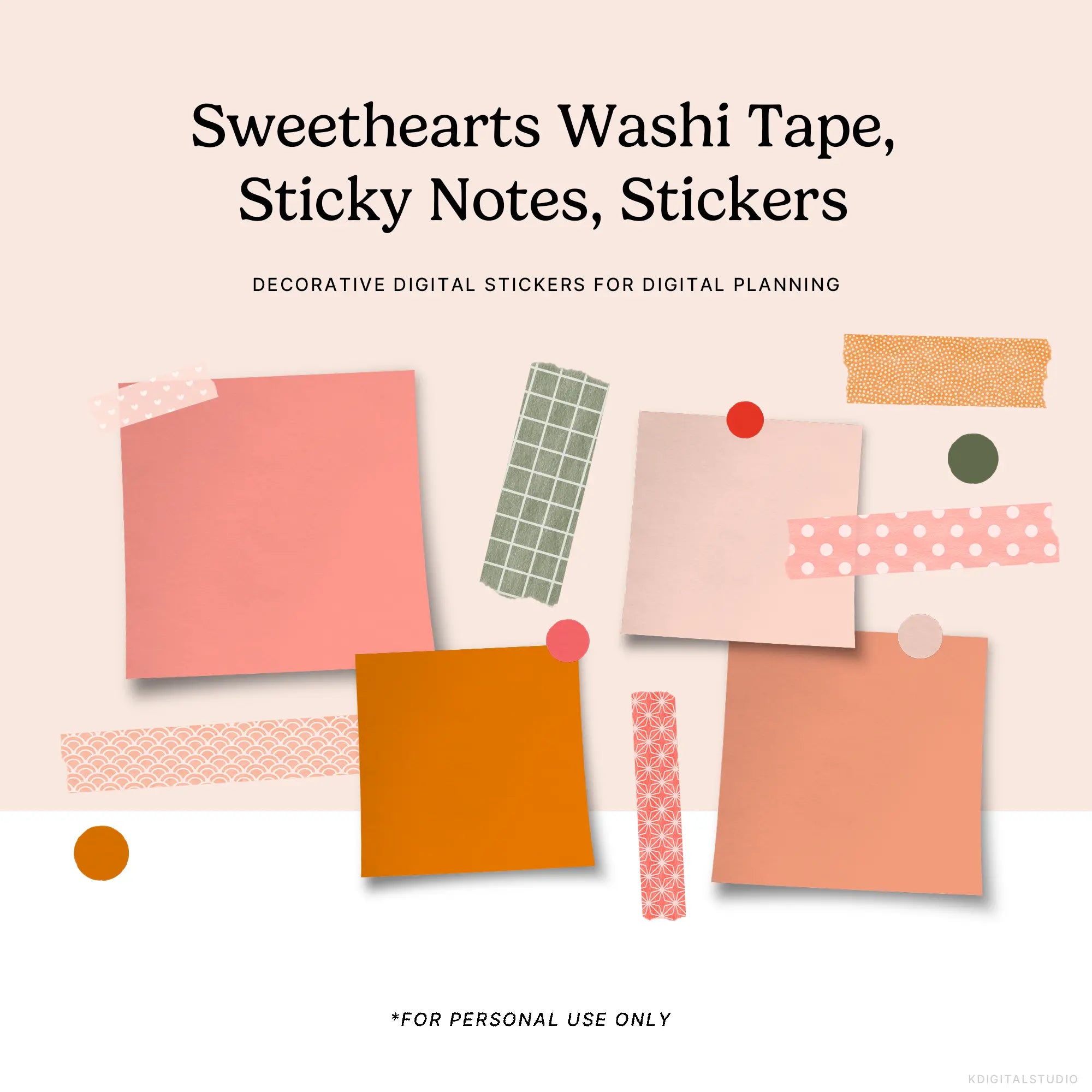 Sweethearts Washi Tape & Stickers KDigitalStudio