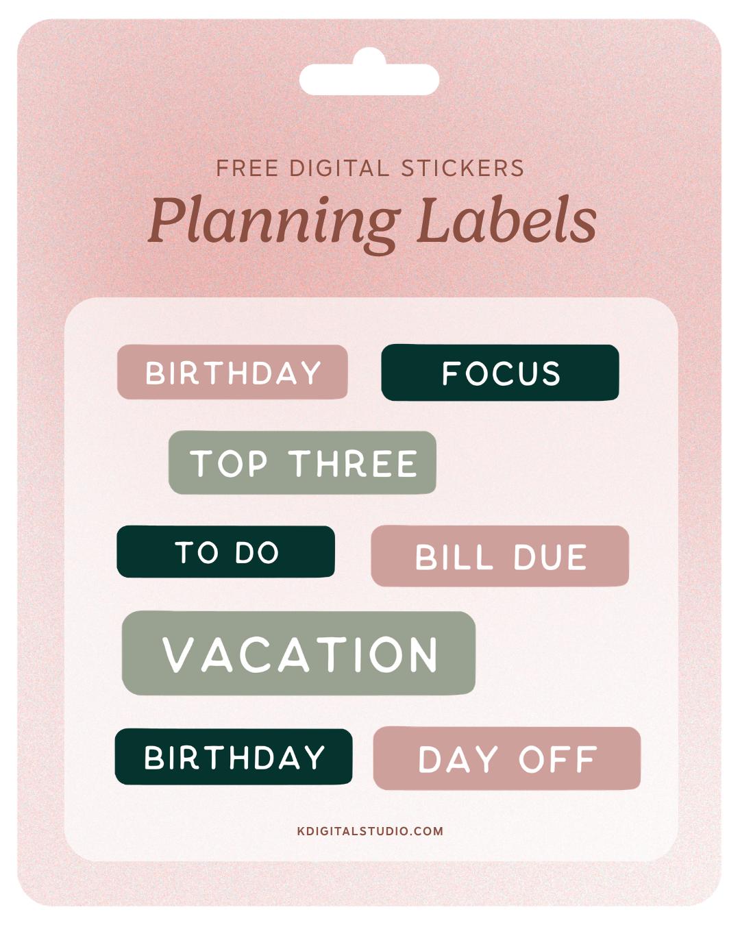 Planner Labels KDigitalStudio