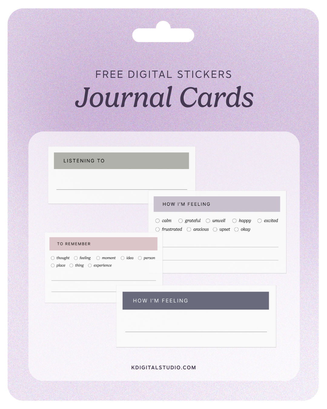 Journal Cards Stickers KDigitalStudio